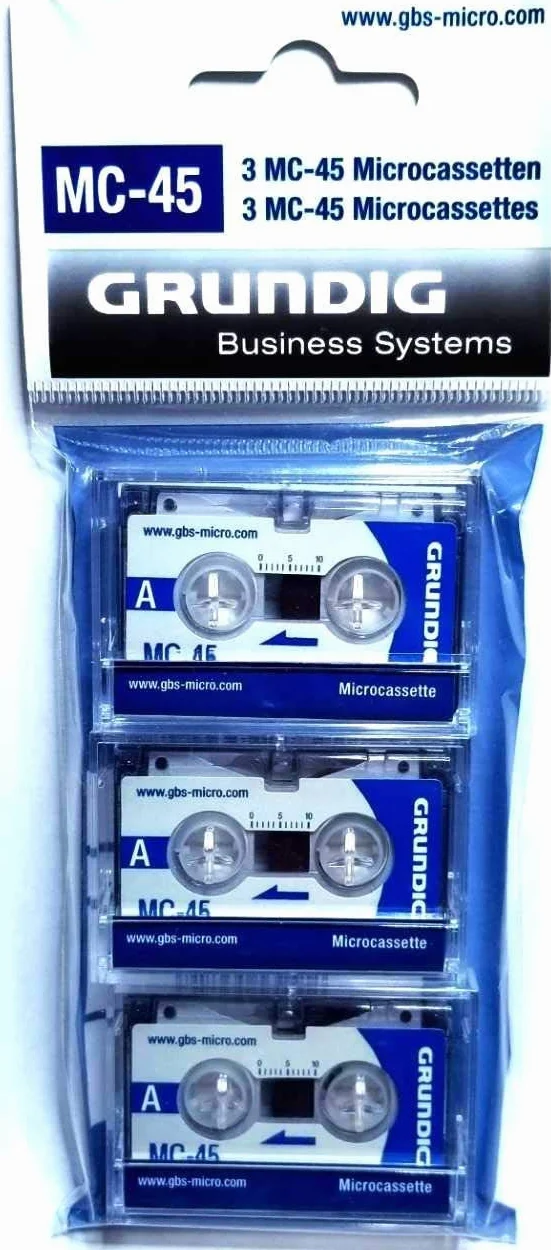 GRUNDIG Micro MC-45 Lot de 3 cassettes vocales 2 x 22,5 min