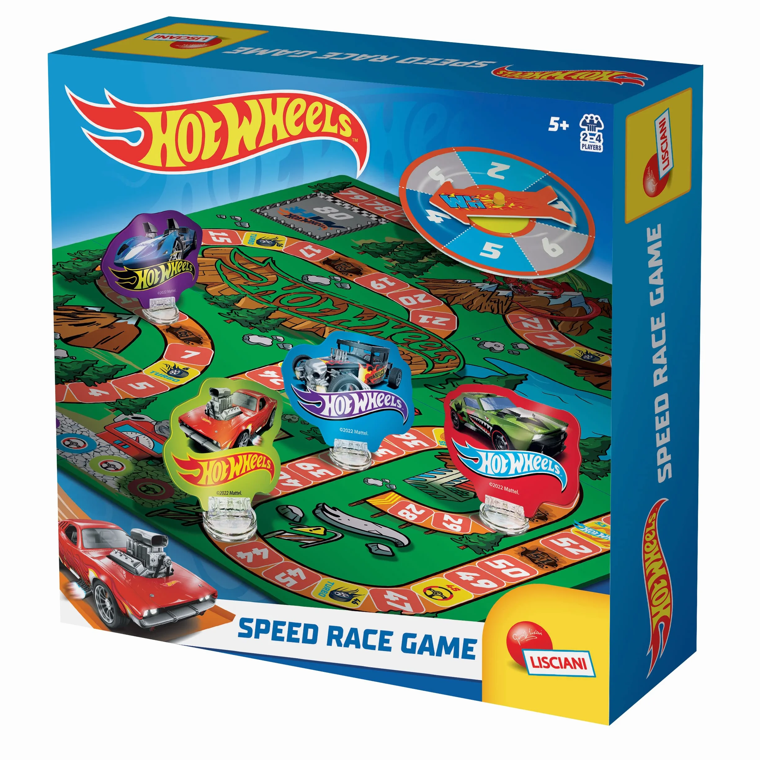 Lisciani Hot Wheels Speed Race Game Jeu de l’Oie dès 5 Ans Jeu de Société Classique pour 2 à 4 Joueurs