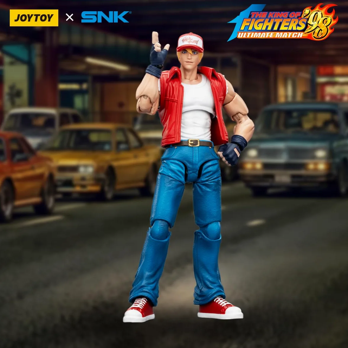 TOYVERSE JOYTOY SNK KOF 98UM Fatal Fury Team Terry Bogard | 15plus 1/18 Figurine d'action mobile ABS PVC Têtes interchangeables Mains Effets