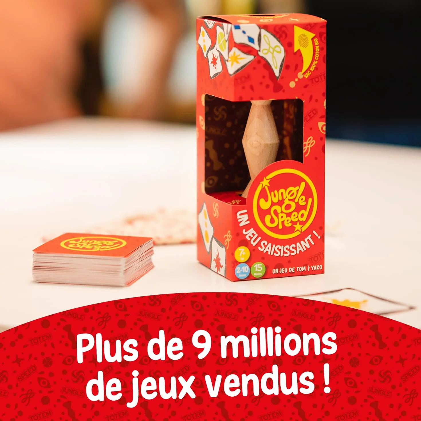 Asmodee Jungle Speed Classique Jeu de Rapidité Enfants 7 Ans 2-10 Joueurs Version Bois Eco-Responsable