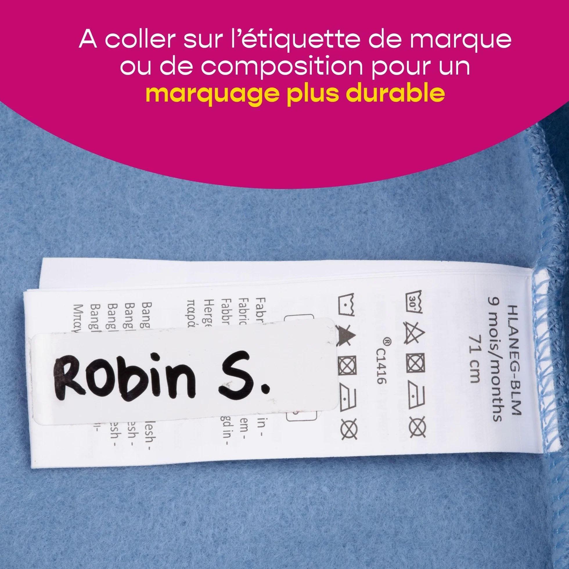 Avery Sachet 36 étiquettes autocollantes vêtements 45 x 13 mm