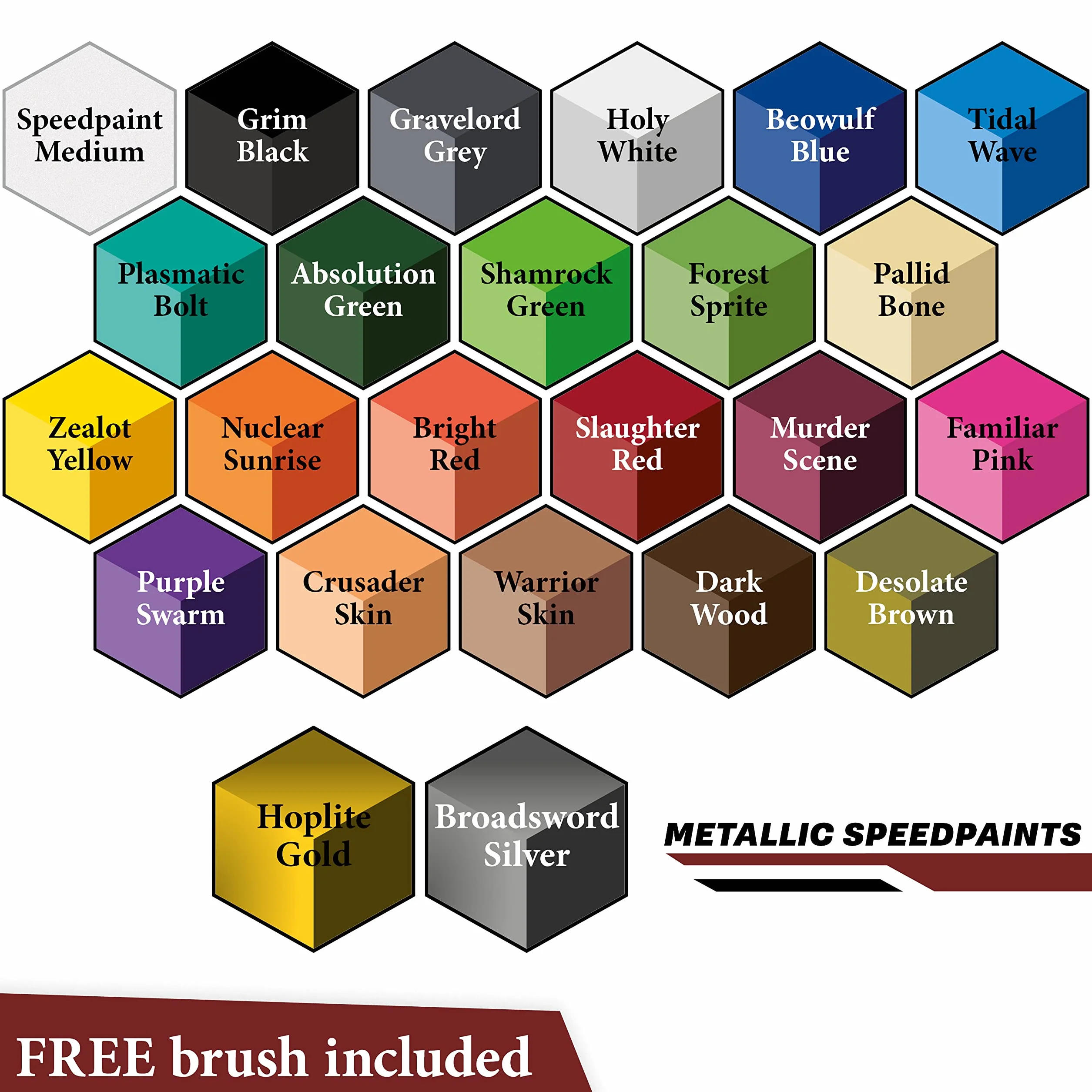 The Army Painter, Speedpaint Most Wanted Set 2.0 Combo, 24 x 18 ml | Peinture acrylique pour maquettes et modélisme, dont 1 pinceau de base & 1 pinceau Dipit