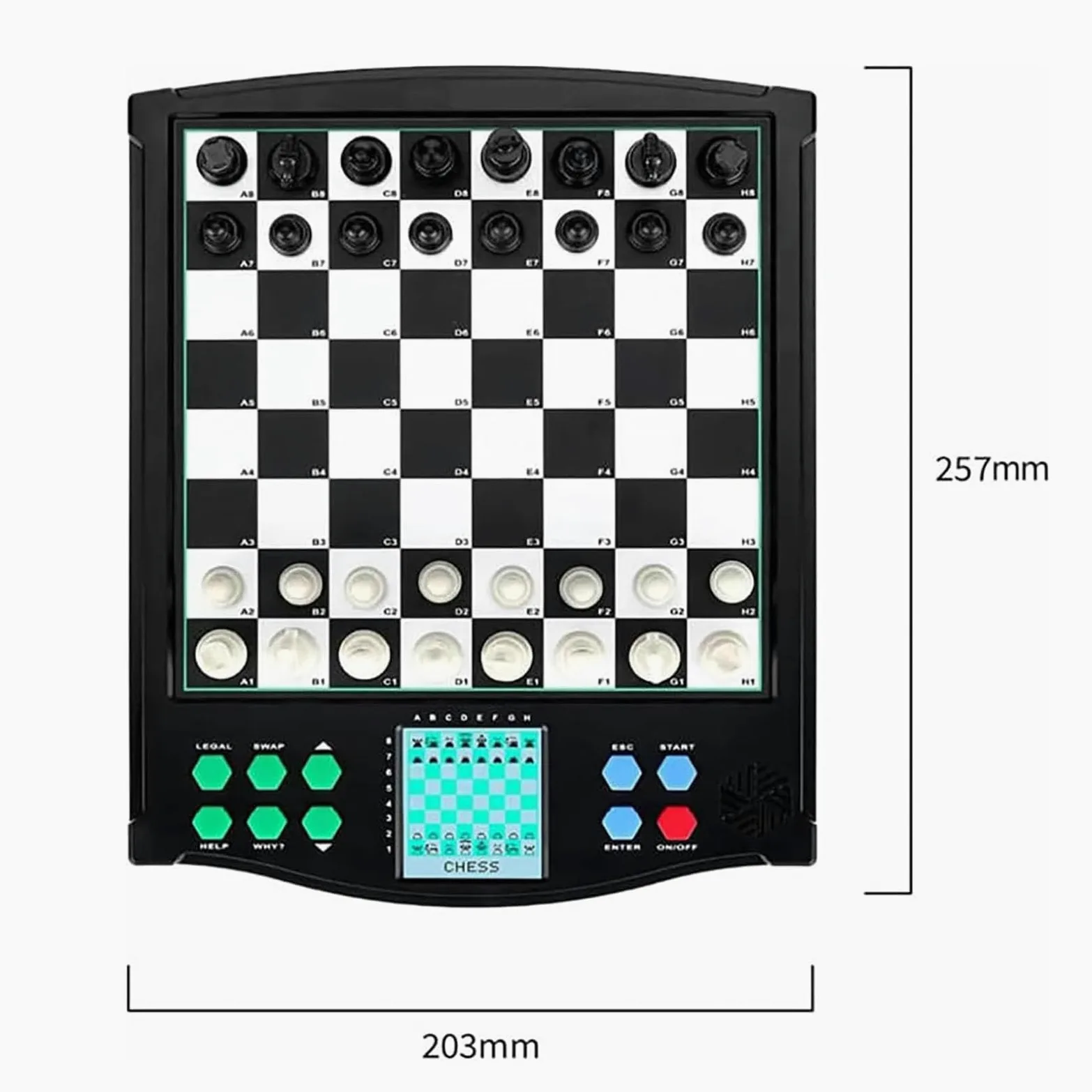 Jeu d'échecs électronique interactif avec Smart Display - 30 niveaux de difficulté pour deux joueurs et jeux familiaux, aucun réseau requis