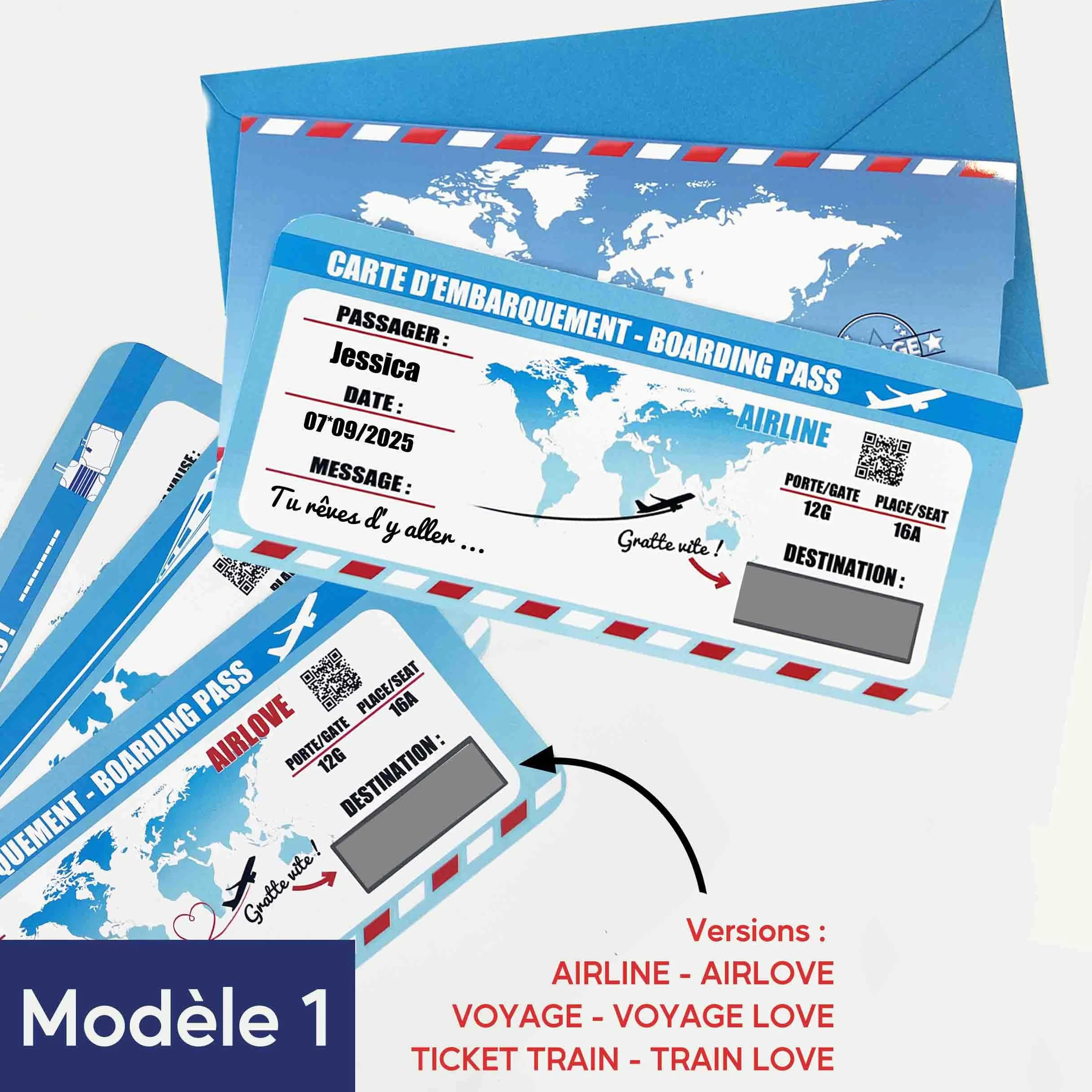 Carte Cadeau Voyage Carte Embarquement Personnalisée