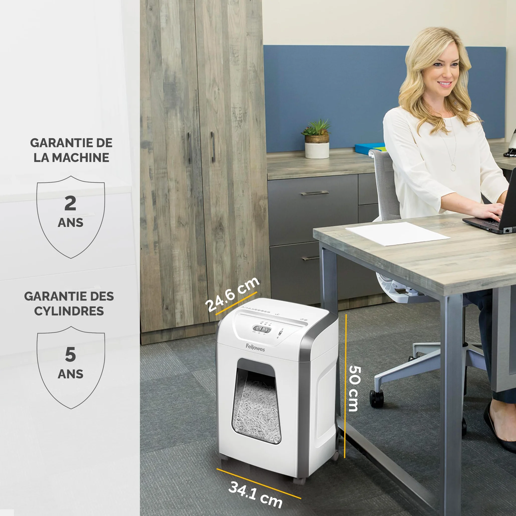 Fellowes Powershred FS-12C Destructeur de Documents Coupe Croisée 12 Feuilles Corbeille 19L Sécurité DIN P4