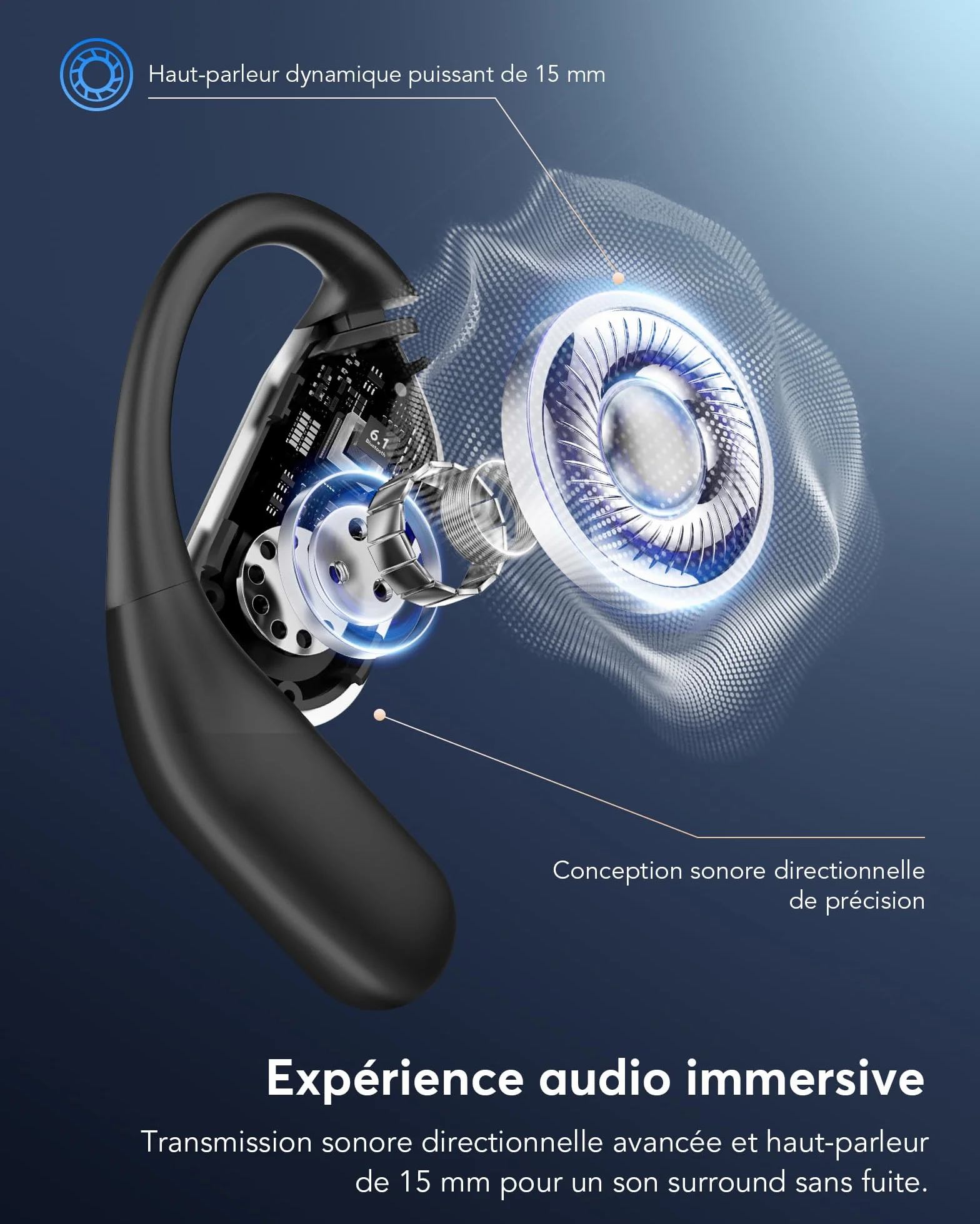 AI Ecouteur Traducteur Instantané Bluetooth 6.1, 3 en 1 198 Langues 8 Modes Traduction avec APP, 80H Oreillette Noir