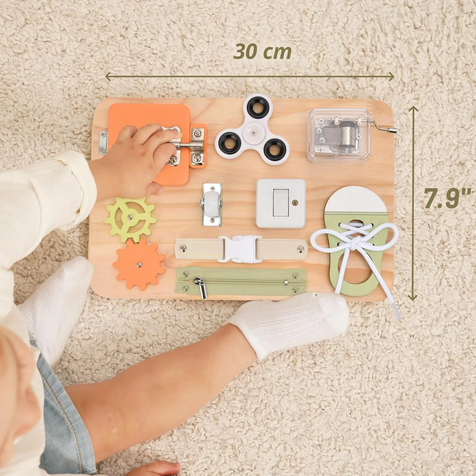 Tableau d'Activités Montessori en Bois Jouet Éducatif Motricité Sensoriel pour Enfants Autistes TDAH
