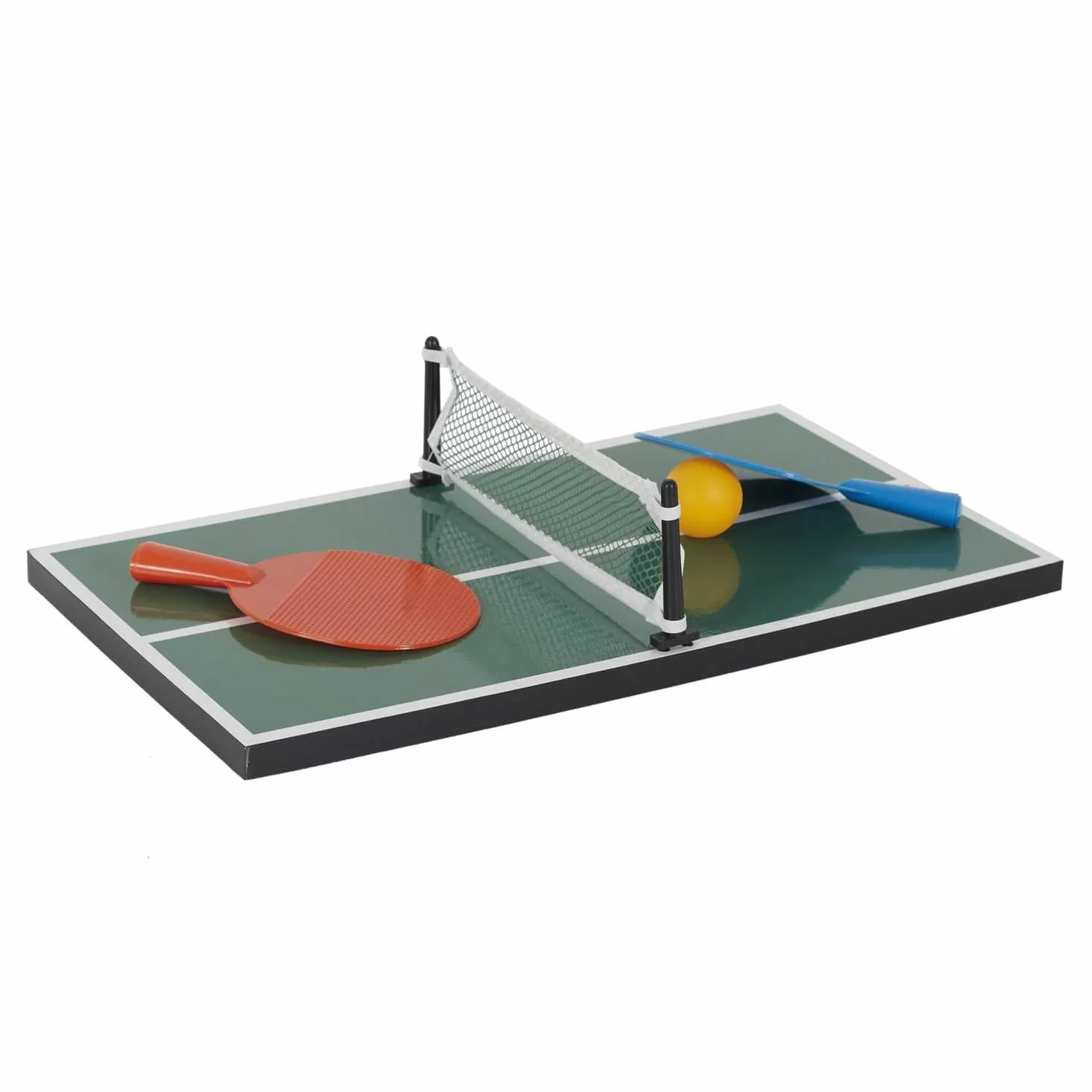 MISTER GADGET Table de Jeu 3 en 1 Billard Ping-Pong Hockey 51 cm Marron | Plastique ABS, table de jeu 3 en 1, billard ping-pong et hockey, 51 cm, soirées, marron et vert