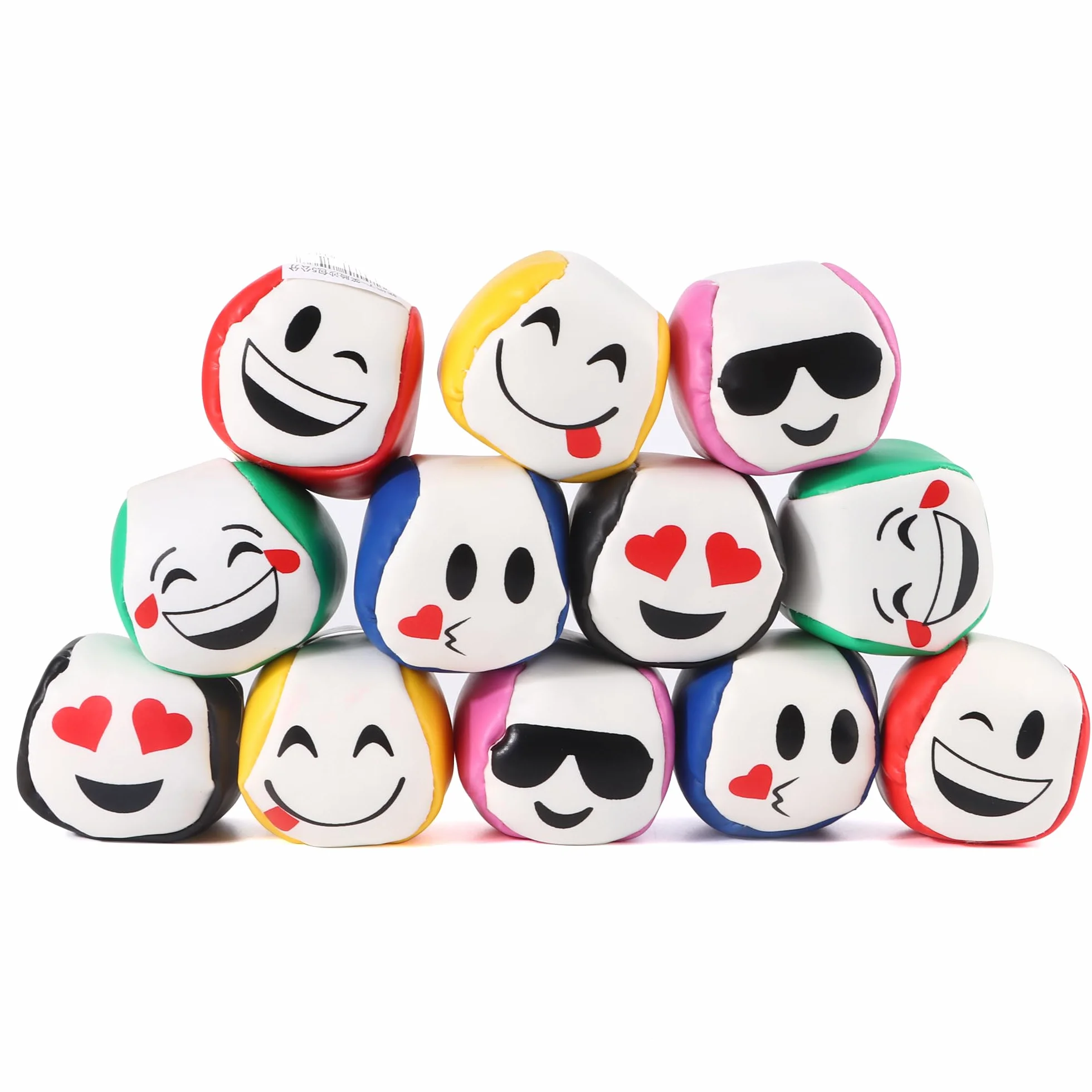 YiliYa 12 Pack Balles de Jonglage Enfant Cirque en Cuir PU Balles Doux Pro Mini Balles de Jonglerie