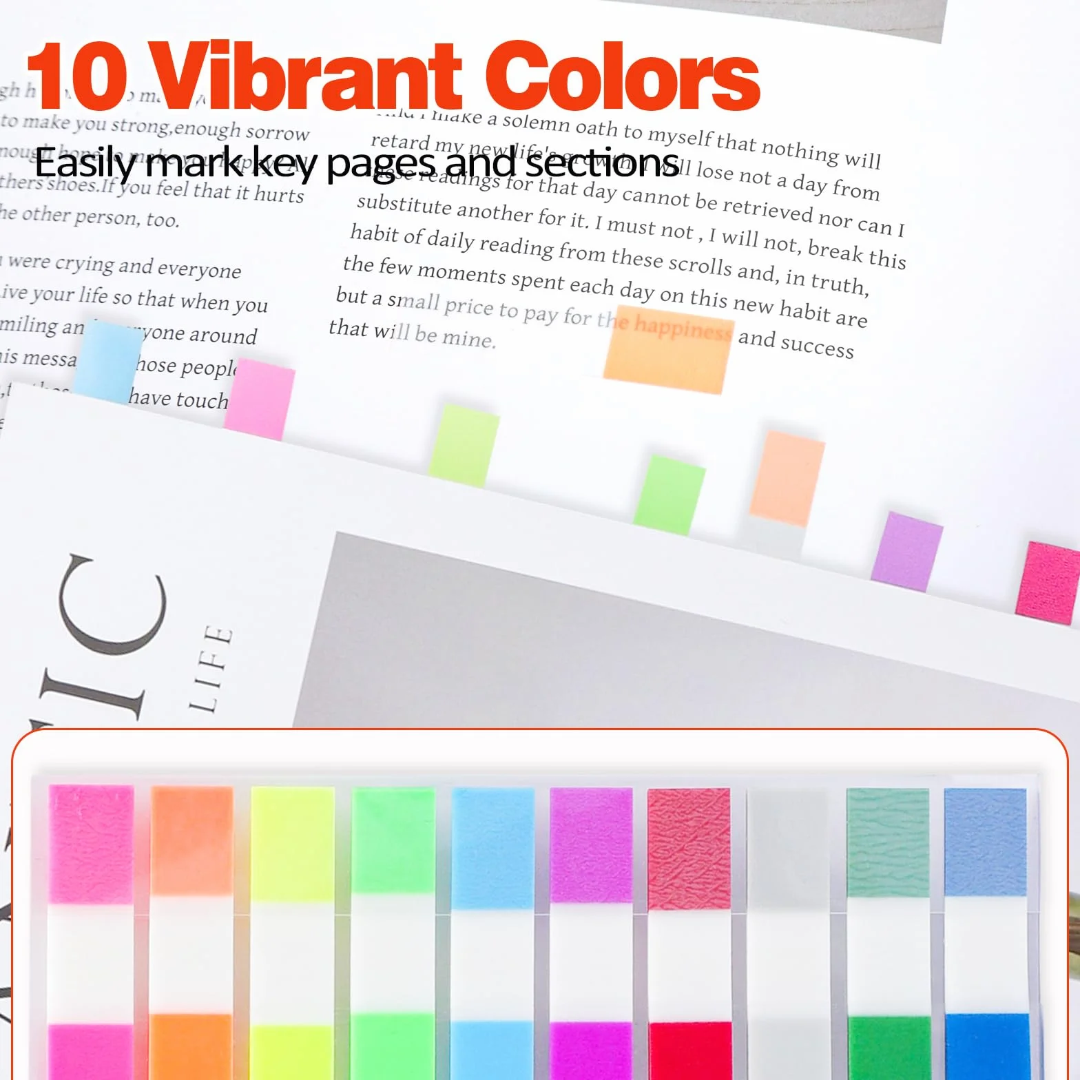 Post it Marque Pages Adhésifs 1000 Feuilles 10 Couleurs Réinscriptibles