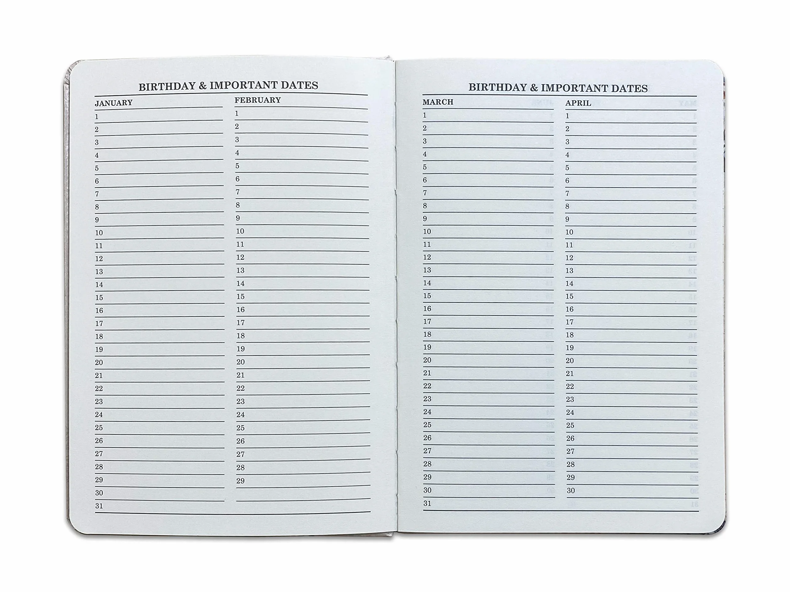 Carnet d'adresses téléphoniques et d'anniversaire avec index A-Z, couverture souple rembourrée format A5, fermeture magnétique