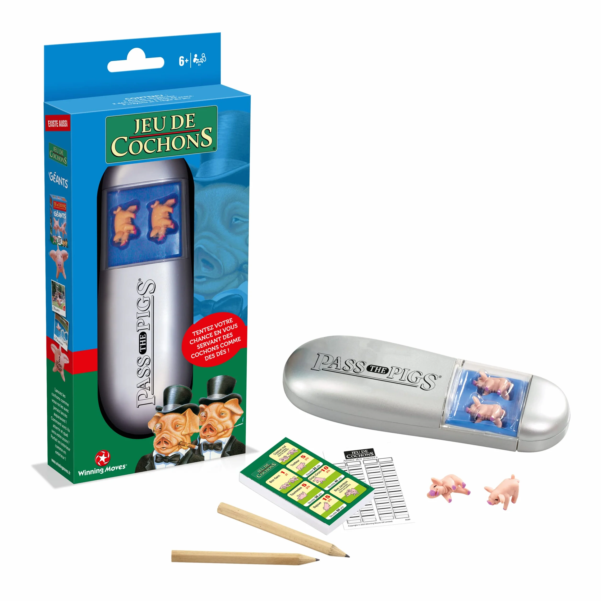 Winning Moves Jeu de Cochons Jeu de société Jeu de dés Version française