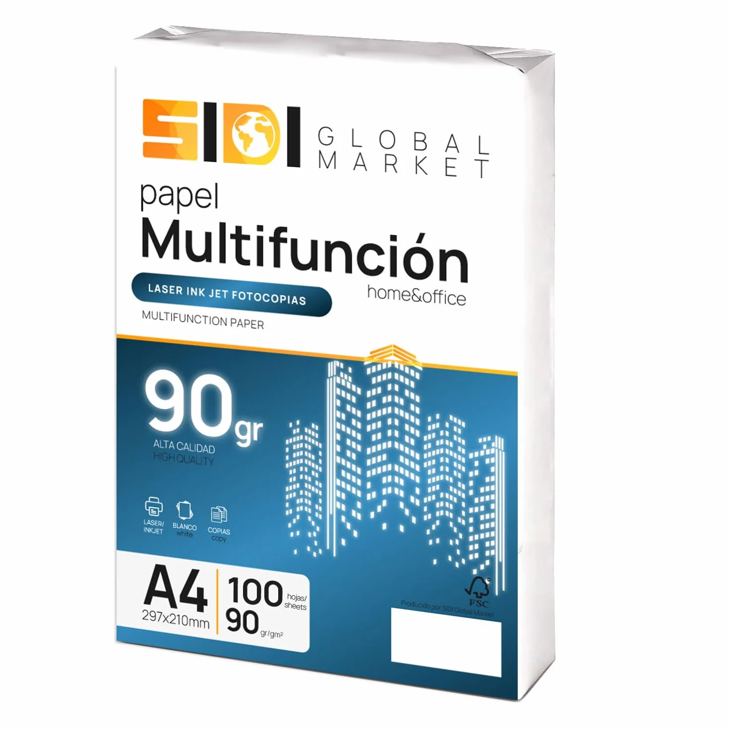Papier A4 90 g extra blanc pour imprimante et photocopieur, paquet scolaire professionnel
