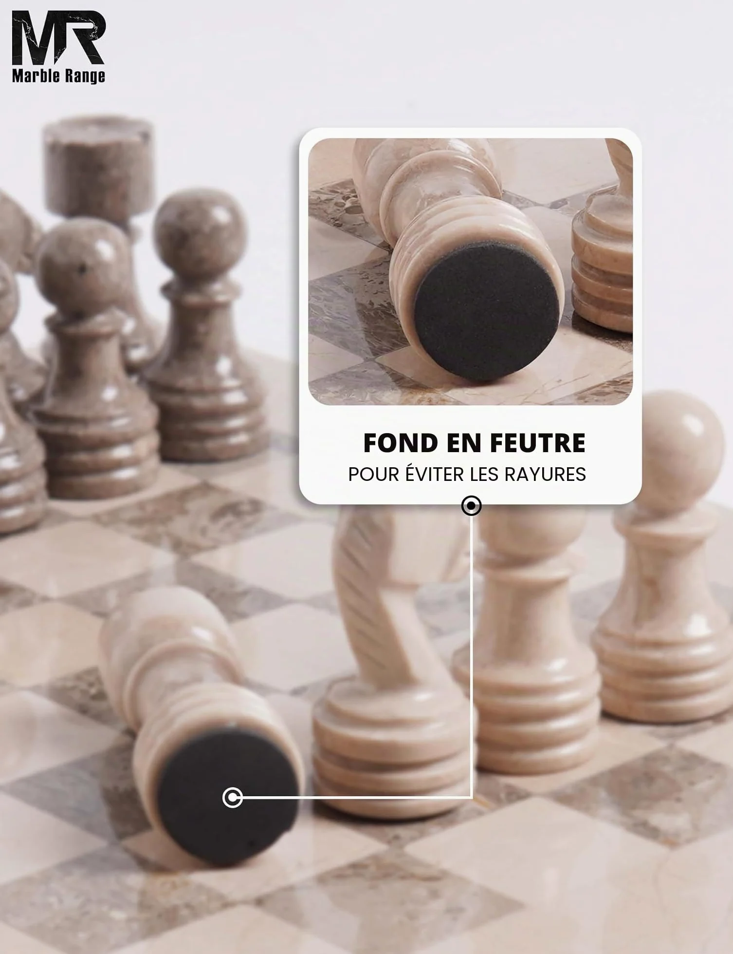 Verona and Oceanic Jeu d'échecs en marbre fait à la main avec boîte de rangement, jeu d'échecs de voyage classique pour adultes avec pièces d'échecs et 2 reines supplémentaires, cadeau élégant et