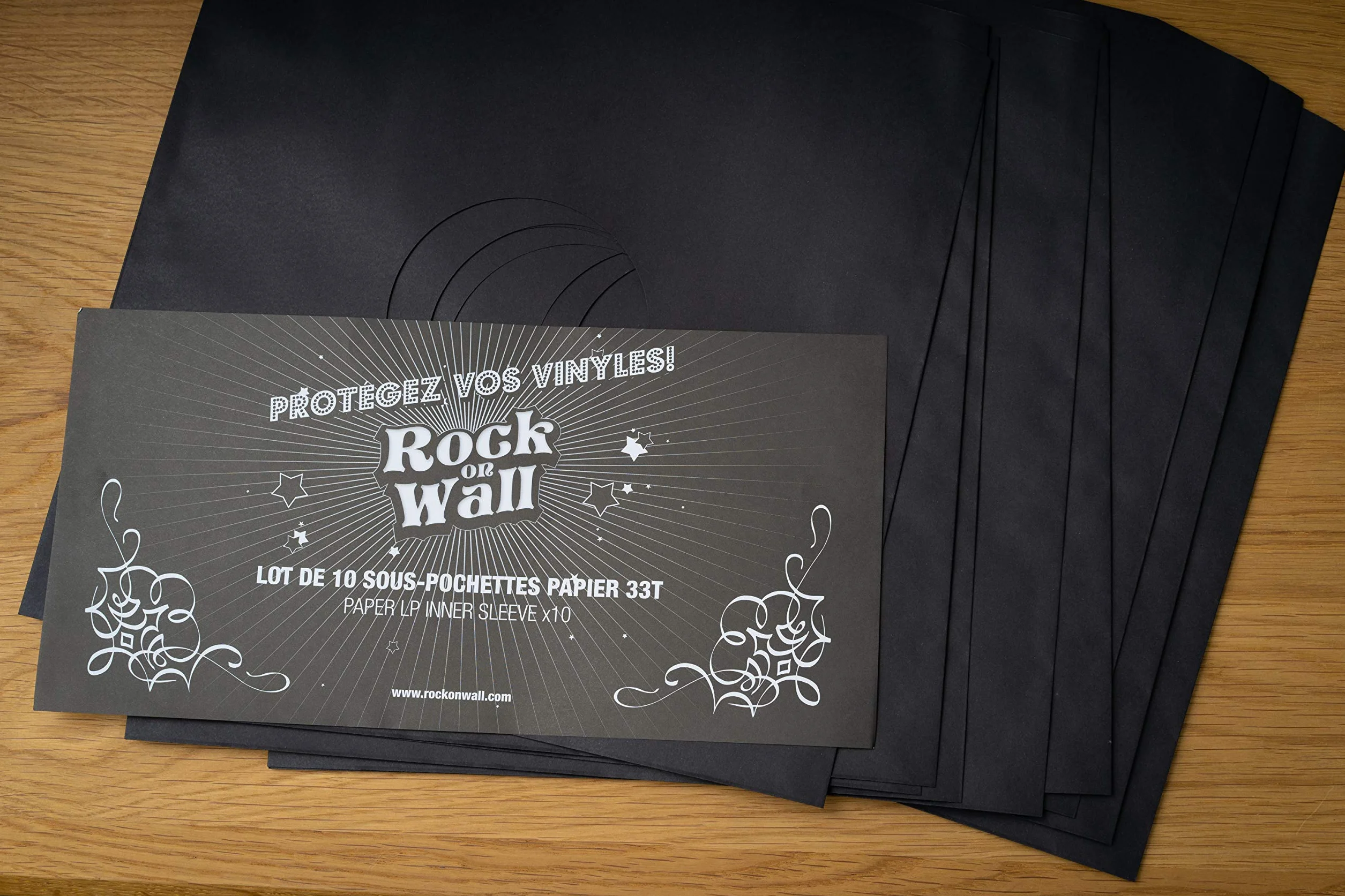Pochette Papier 33T Noir Lot de 10