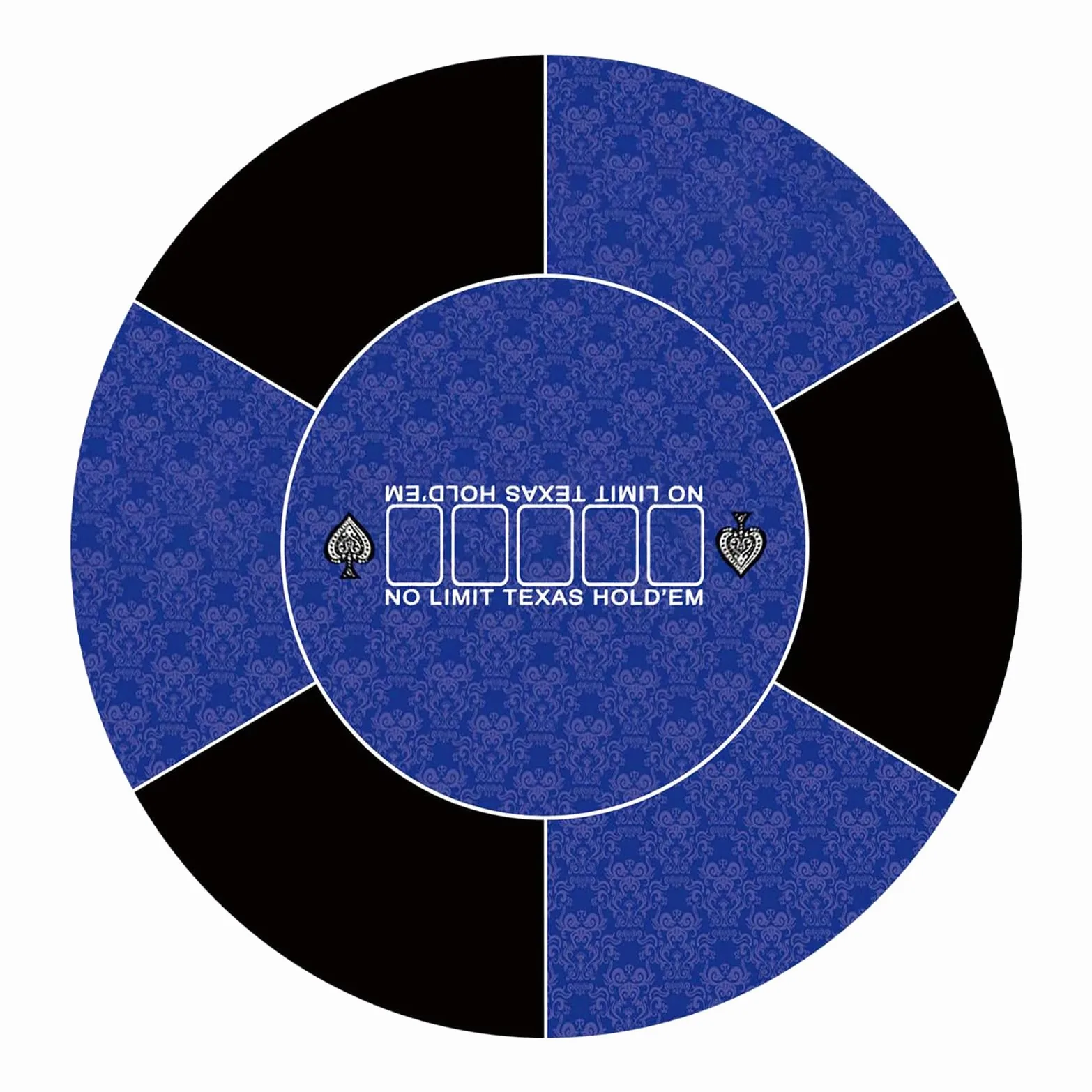 Tapis de Table de Poker, Tapis de Poker Rond Professionnel for Texas Holdem avec Sac Transport, Dessus Table Portable(Blue,S)