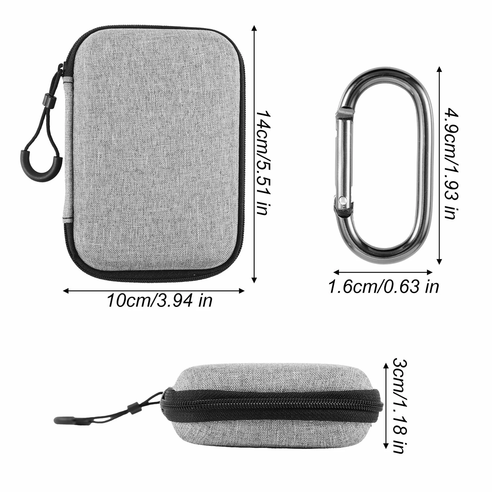 Étui de Protection PLAUD NotePin AI, Housse EVA Souple Portable avec Mousqueton Noir