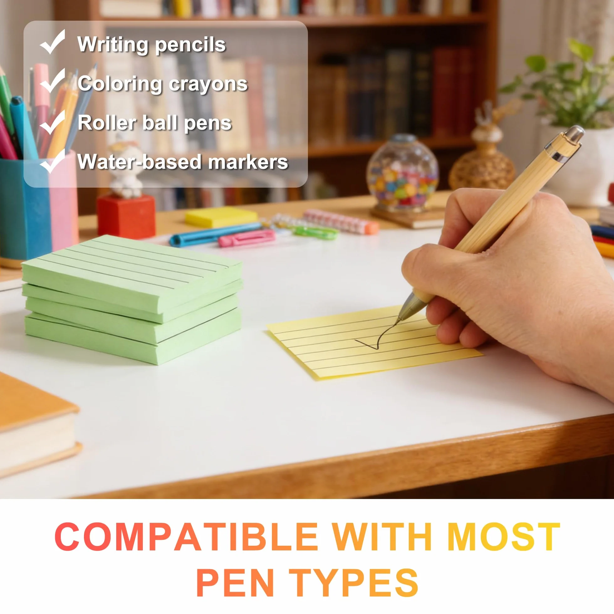1200 PCS Fiches Bristol A8 Lignées Couleur, Flashcards pour Apprentissage et Révision