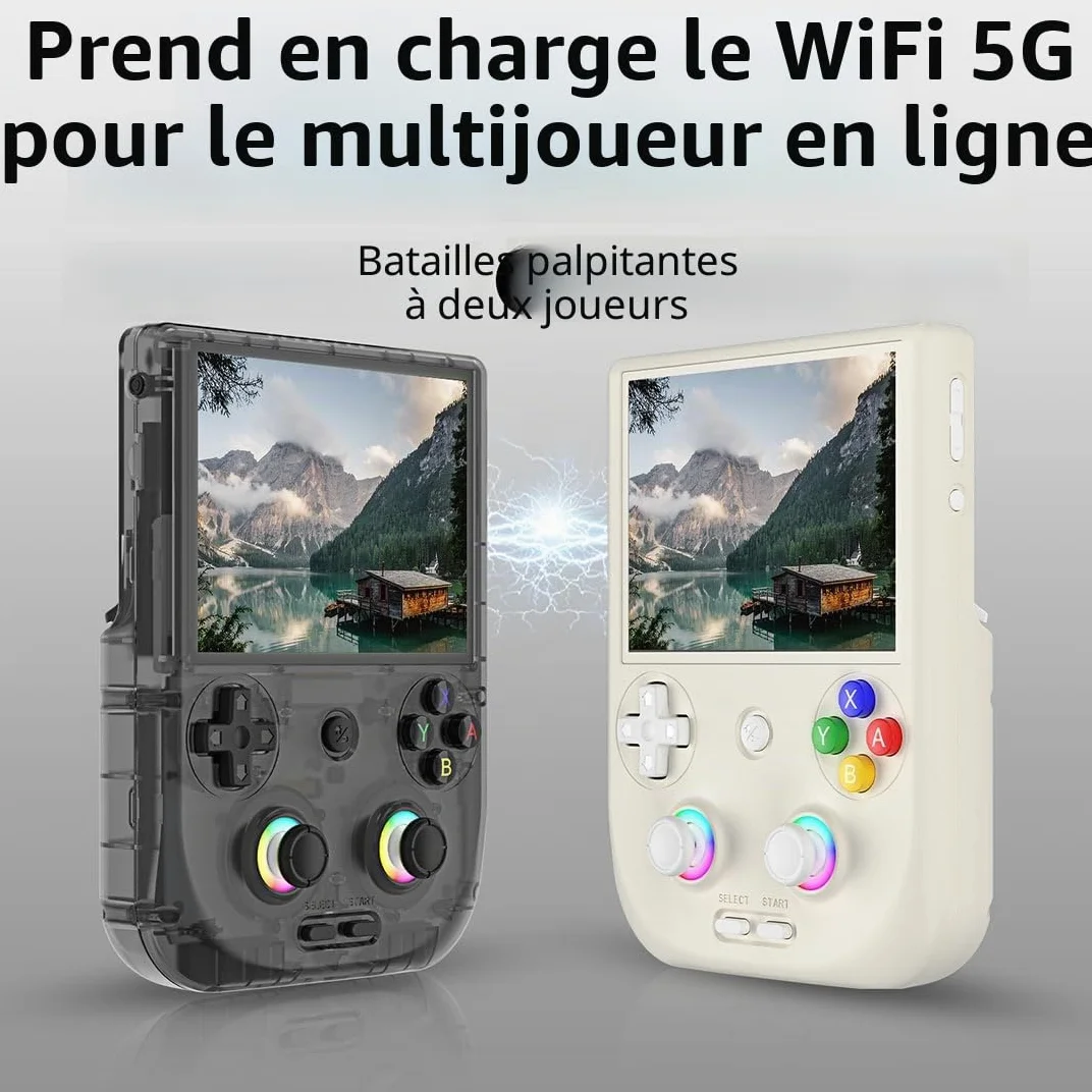 JOYARCH RG406V Console de jeu portable, carte TF 256G, plus de 9000 jeux, écran tactile IPS de 5,48 pouces, Android 13, Unisoc T820, émulateur rétro, batterie 5500 mAh, noir