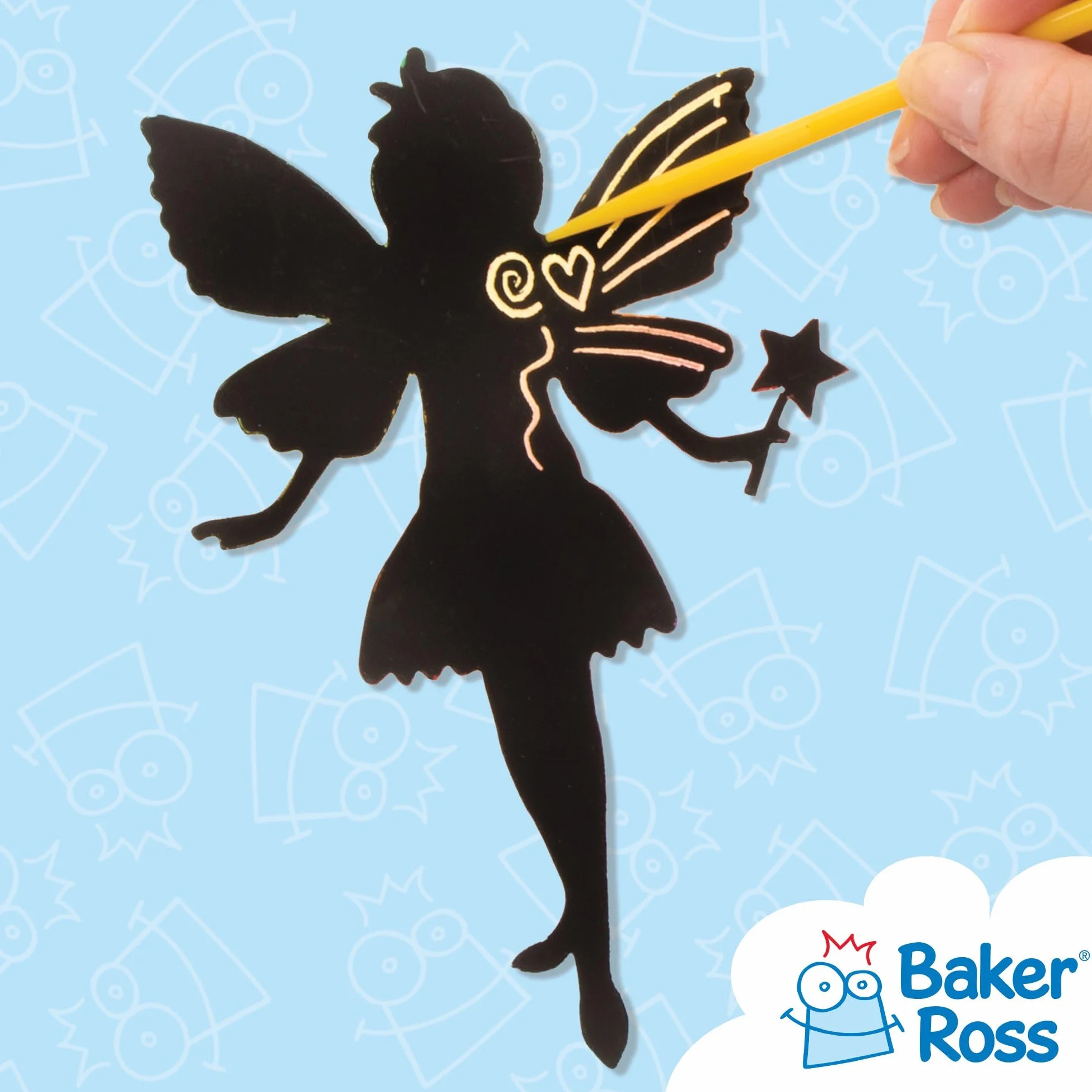 Baker Ross Fées aimantées à gratter Lot de 10 Loisirs créatifs enfants