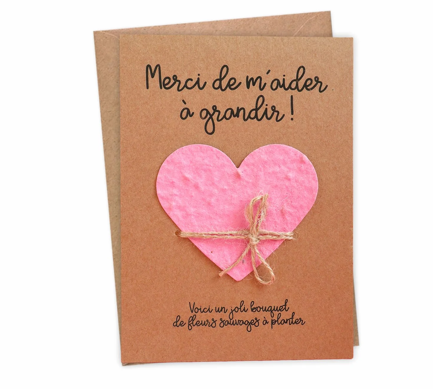 Carte cadeau nounou maîtresse ATSEM coeur à planter