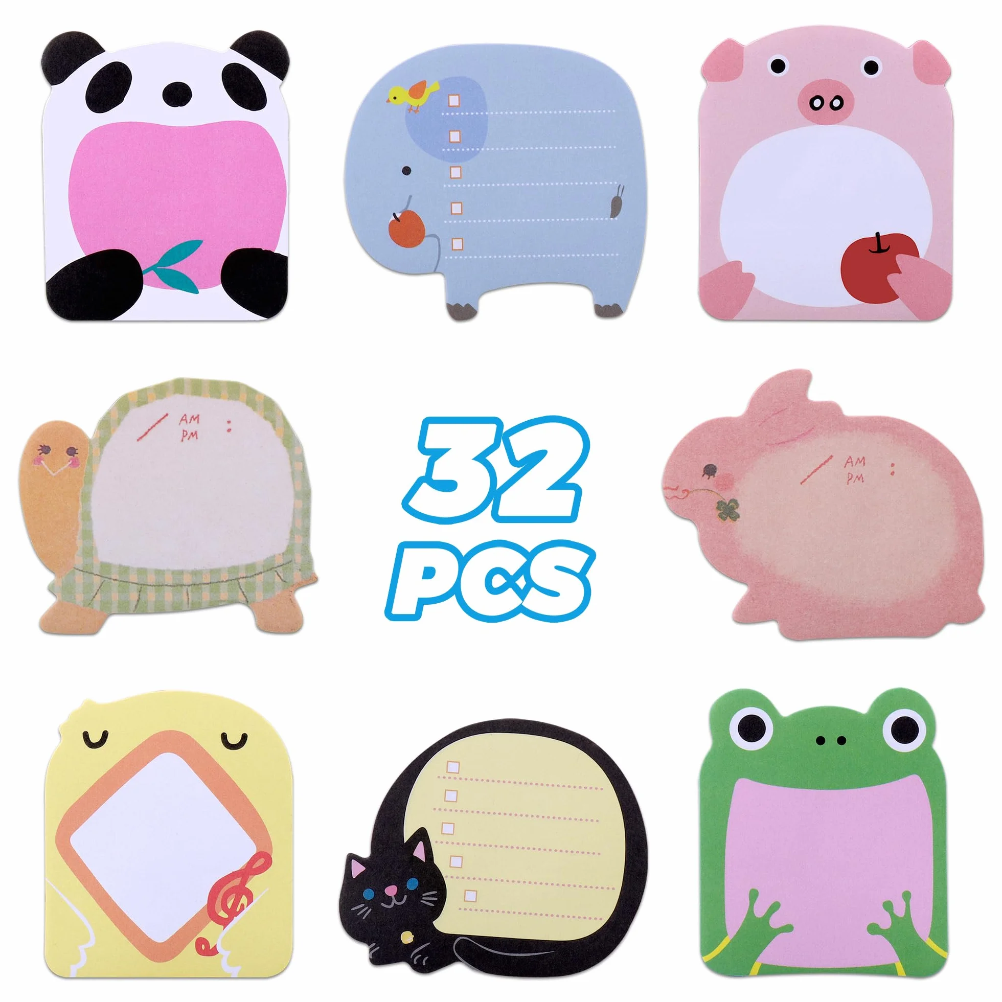 JIANTA 640 Feuilles Mini Notes Adhésives Colorées Animaux, Blocs Mémo Autocollant Sticky Notes