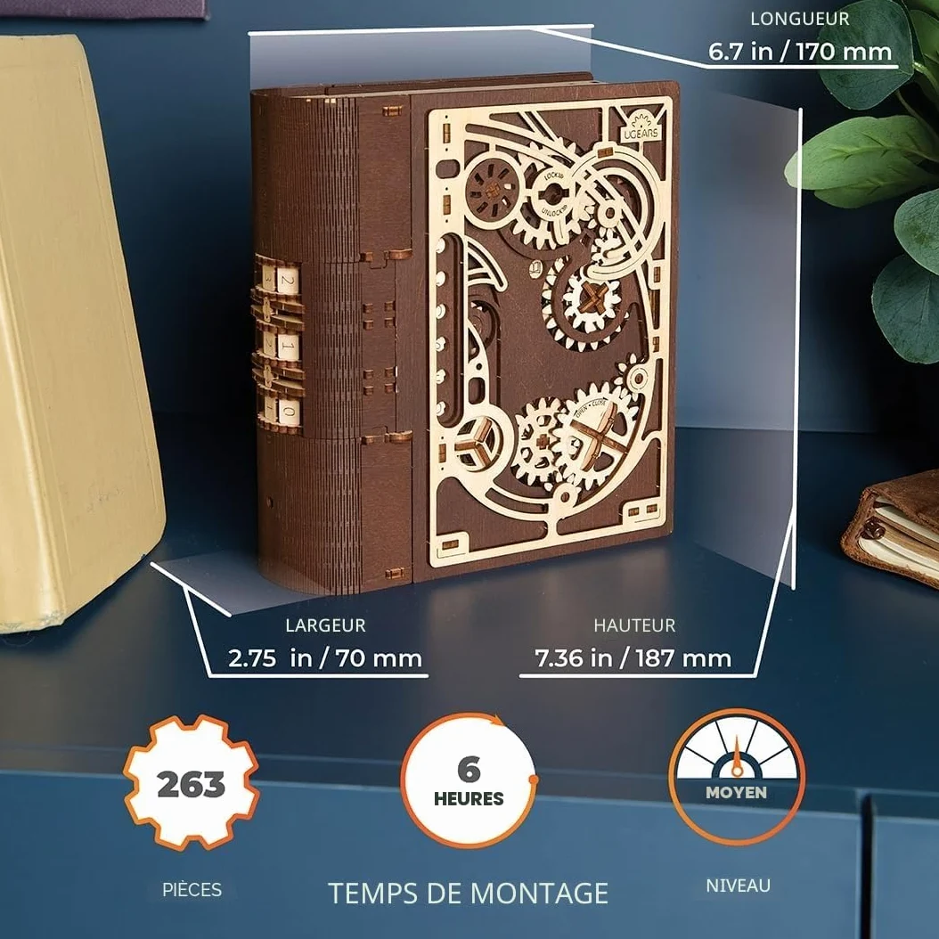 UGEARS Boite Secrete Puzzle 3D Bois Adulte - Maquette en Bois A Construire, Maquette Adulte DIY Construction Maquettes Et Modélisme Casse Tête, Steampunk Boite Cadeau Loisirs Créatifs Adultes