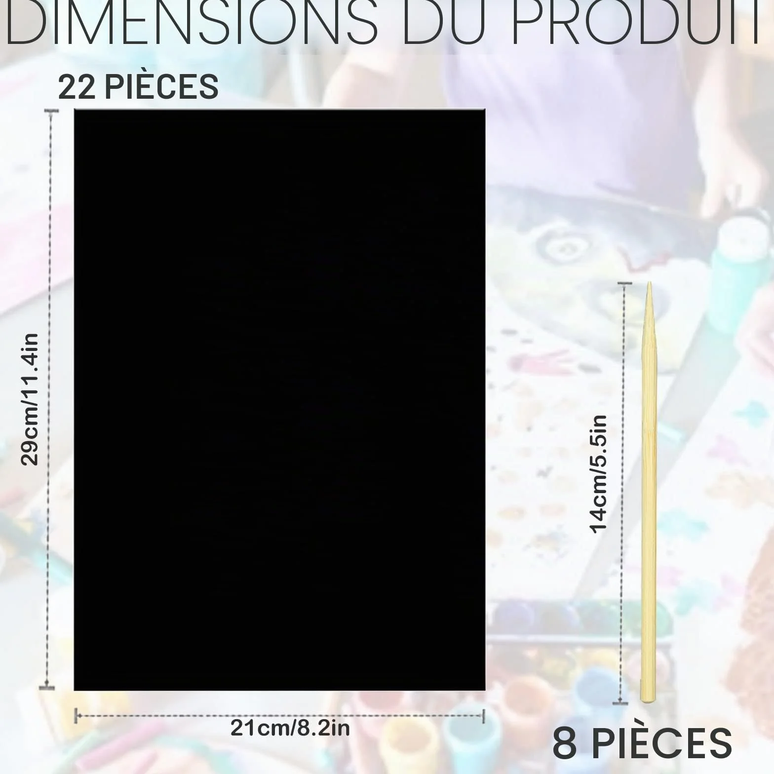 Lot de 30 papiers à gratter noirs avec stylet en bois pour adultes, fournitures artisanales