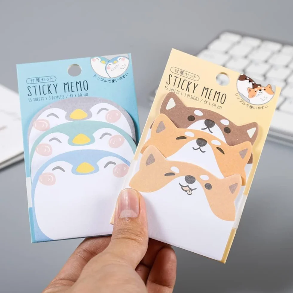 Ensemble de Sticky Notes Autocollantes Kawaii 270 Pièces pour École Bureau