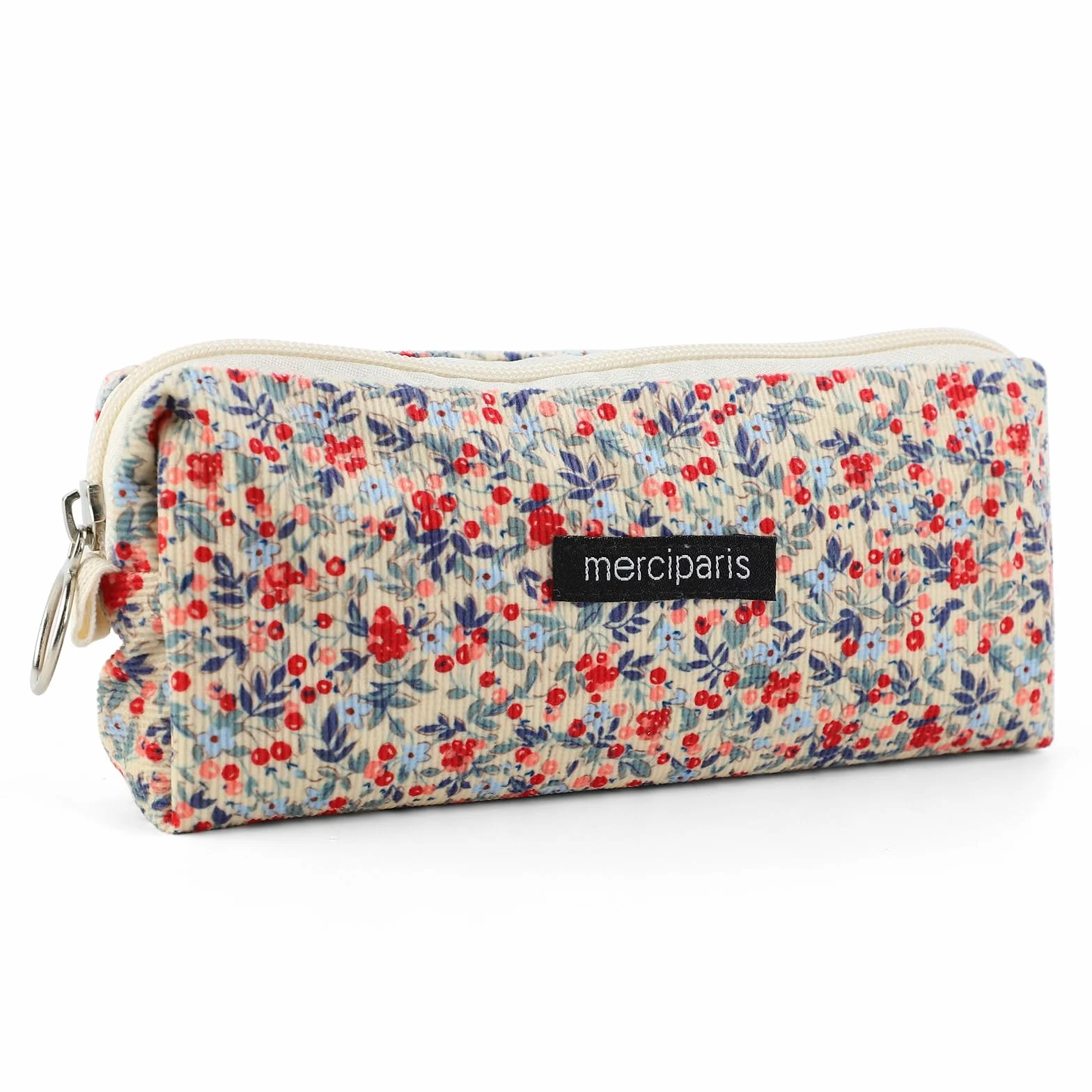 Trousse Scolaire Rétro en Velours Côtelé pour Filles, Portable et Polyvalente