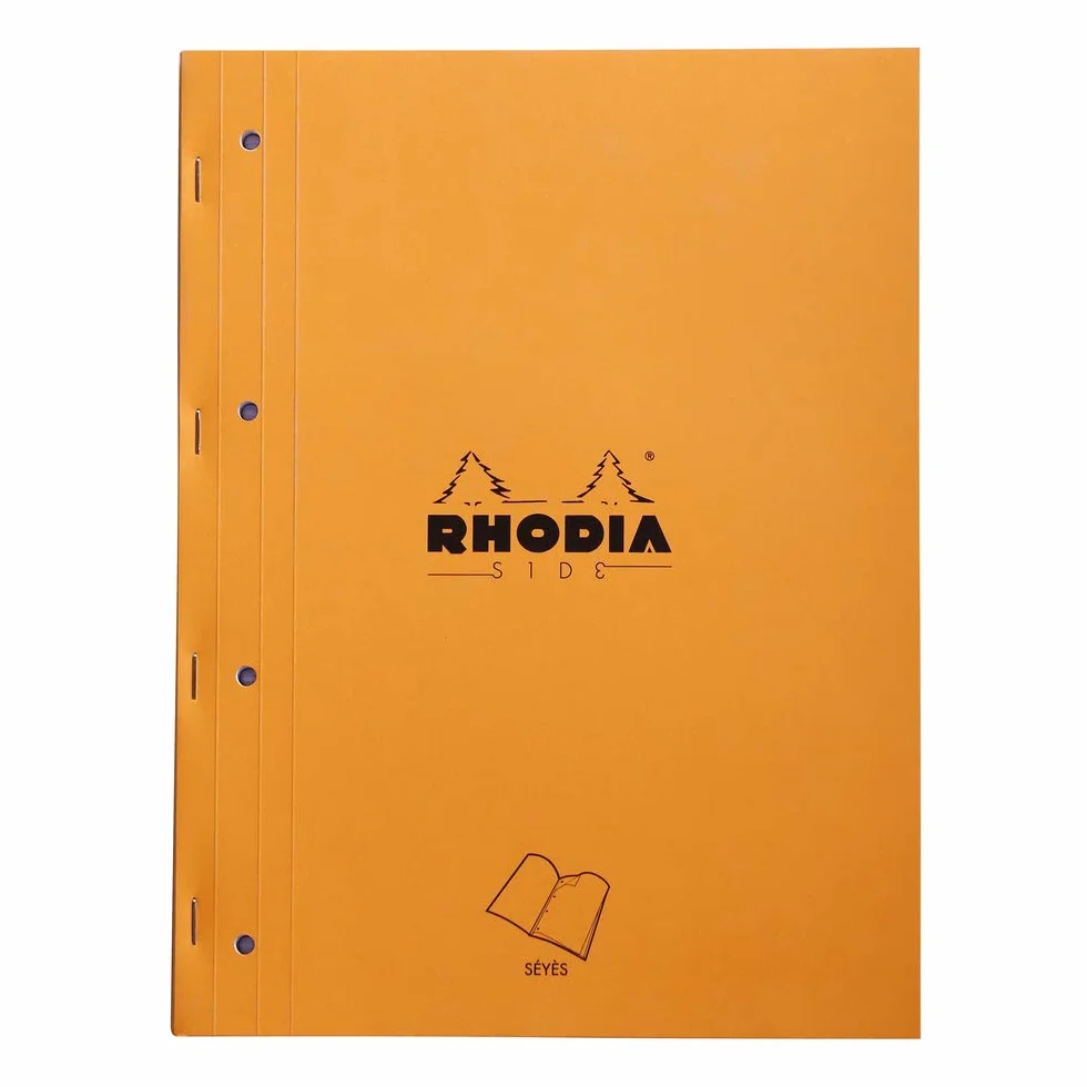 Rhodia Bloc-Notes Agrafé A4 Grands Carreaux Seyès 80 Feuillets Détachables Papier Clairefontaine 80 g/m² Orange