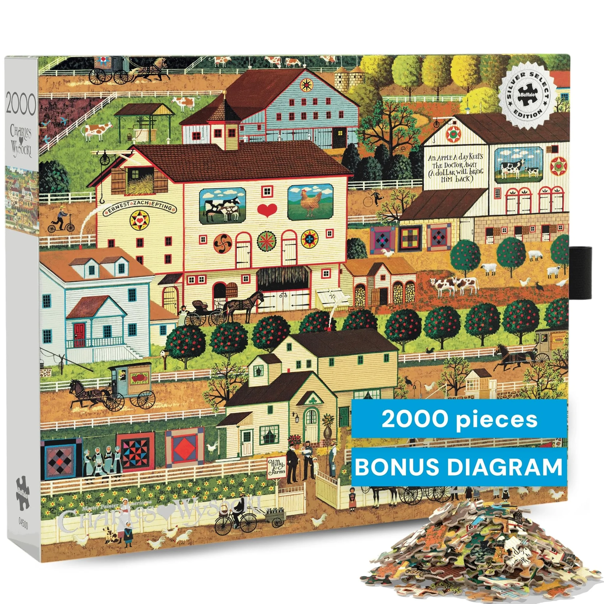 Buffalo Games - Silver Select -Charles Wysocki - Amish Country - 2000 Piece Jigsaw Puzzle for Adults - Challenging Puzzle Perfect for Game Nights - Finished Size is 38.50 x 26.50