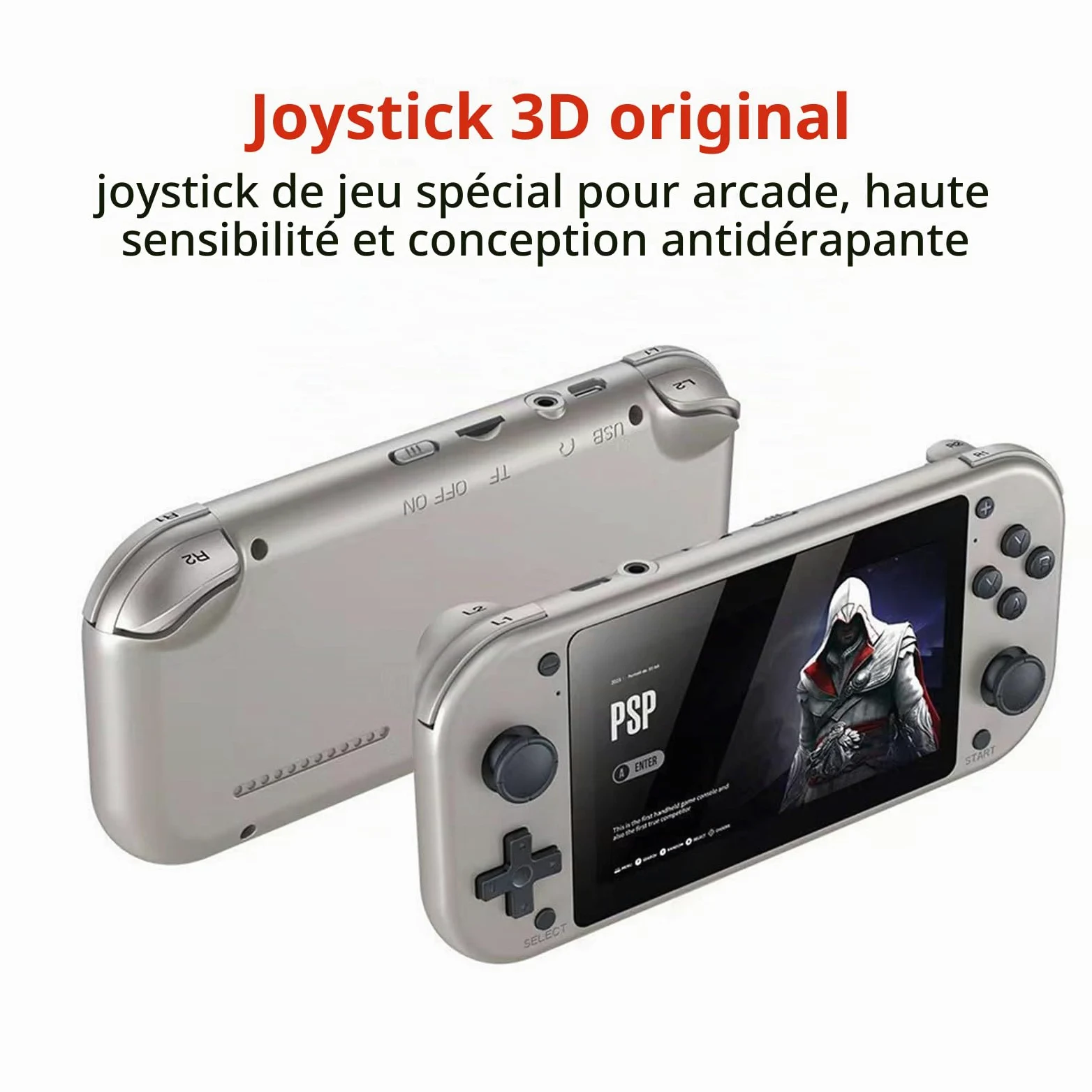 M17 Console de jeu portable rétro 4,3" 480 x 272 avec écran LCD 64 Go/128 Go Emuelec (20 000 + 30 000 jeux) (64 Go, 20 000 + jeux)