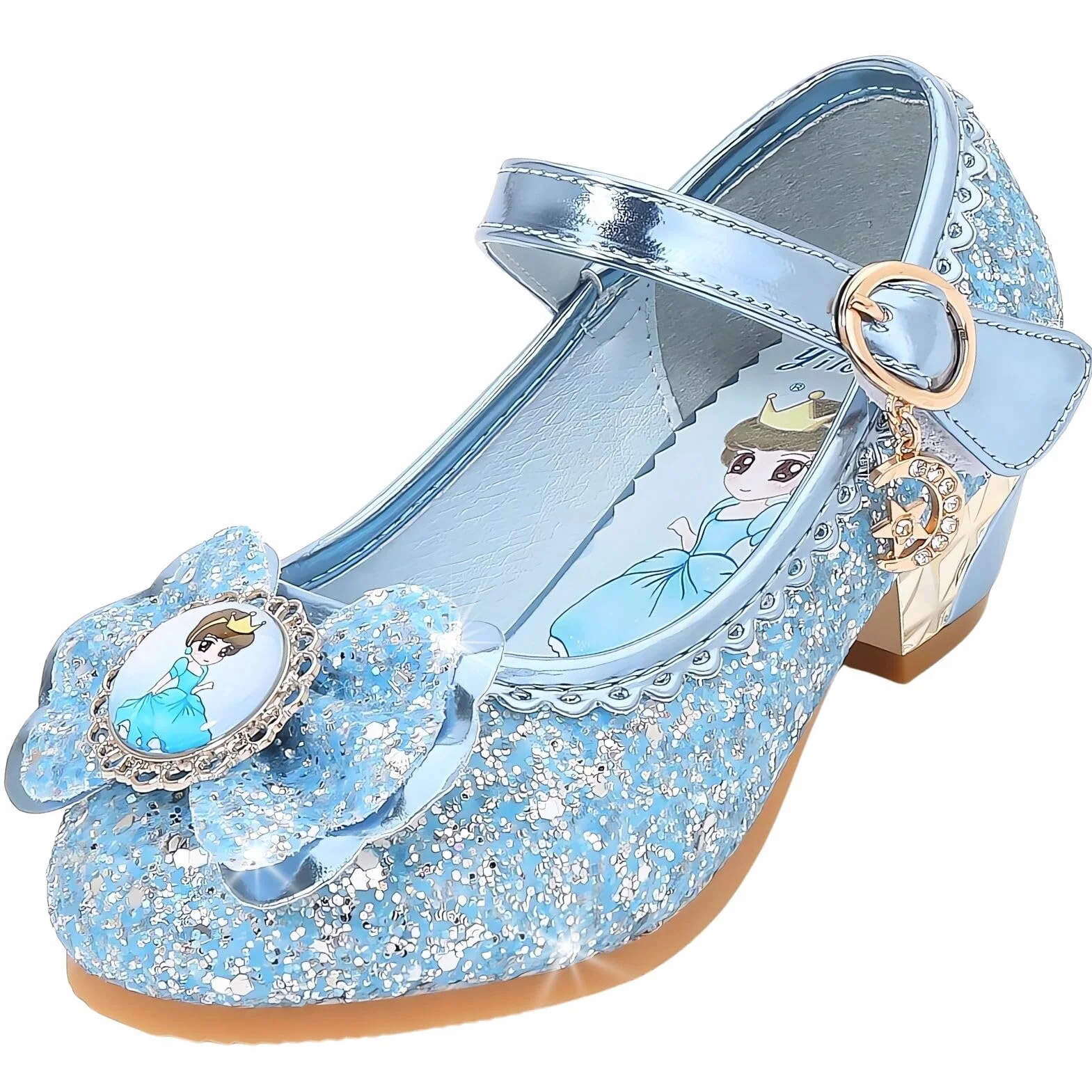 Chaussures Danse Paillettes Princesse Elsa Enfant Fille Costume Cosplay Fête