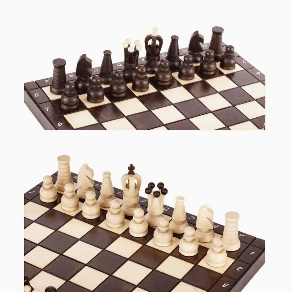 Jeu d'échecs de Voyage Pliable, Jeu d'échecs Pliable en Bois de 11,8 Pouces avec Fentes et pièces Rangement