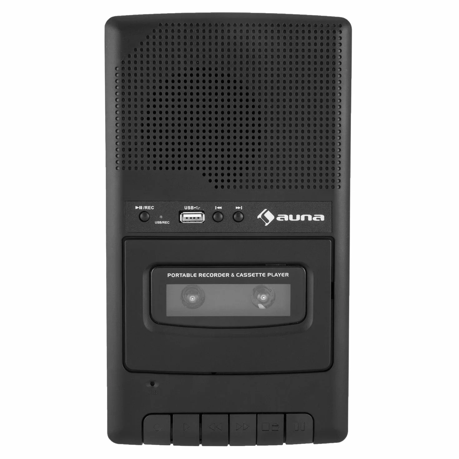AUNA RQ-132USB Enregistreur de Cassettes, Enceinte intégrée, Noir