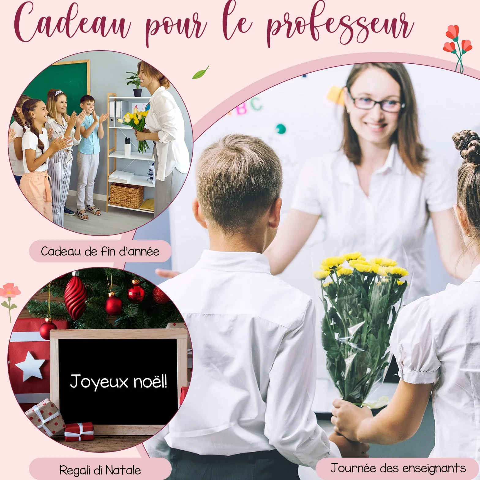Cahier à Spirale avec Stylo et Marque-Page Cadeau Enseignant Fin d'Études