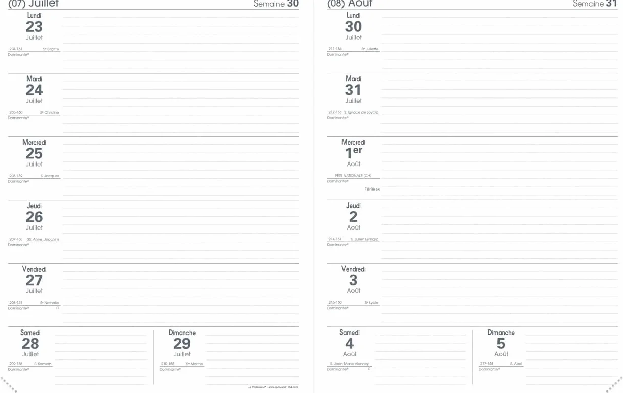 QUO VADIS Recharge Agenda Professeur 21 x 27 cm Mi-Août 2026 à Mi-Juillet 2027