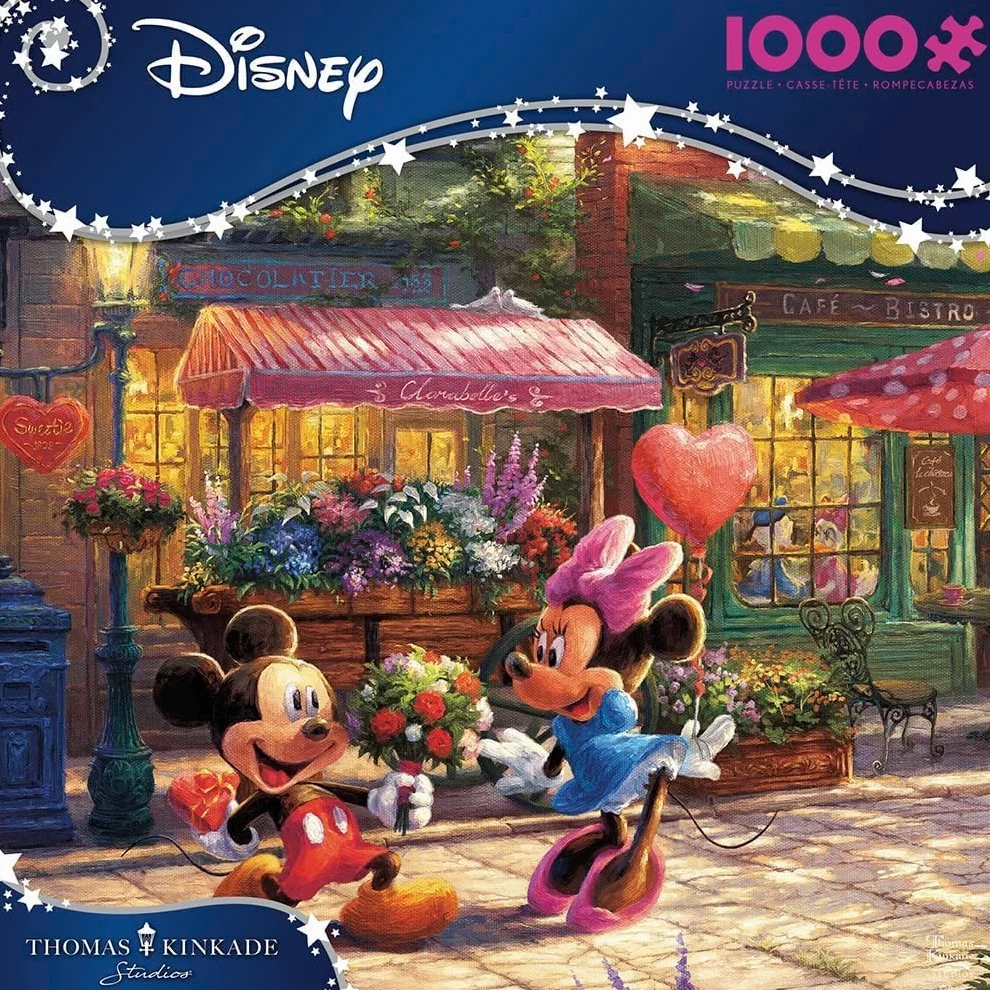 Ceaco - Thomas Kinkade - Disney - Mickey & Minnie Sweetheart Café - 1000 Piece Jigsaw Puzzle