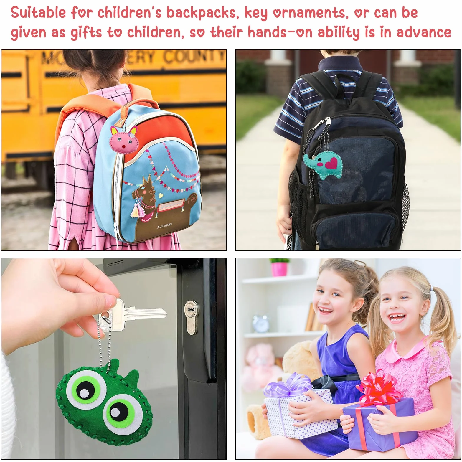 Kit Couture Enfant Forêt Animaux en Feutre 12 Pièces DIY Jouets à Coudre avec Ciseaux pour Enfants 6 Ans+
