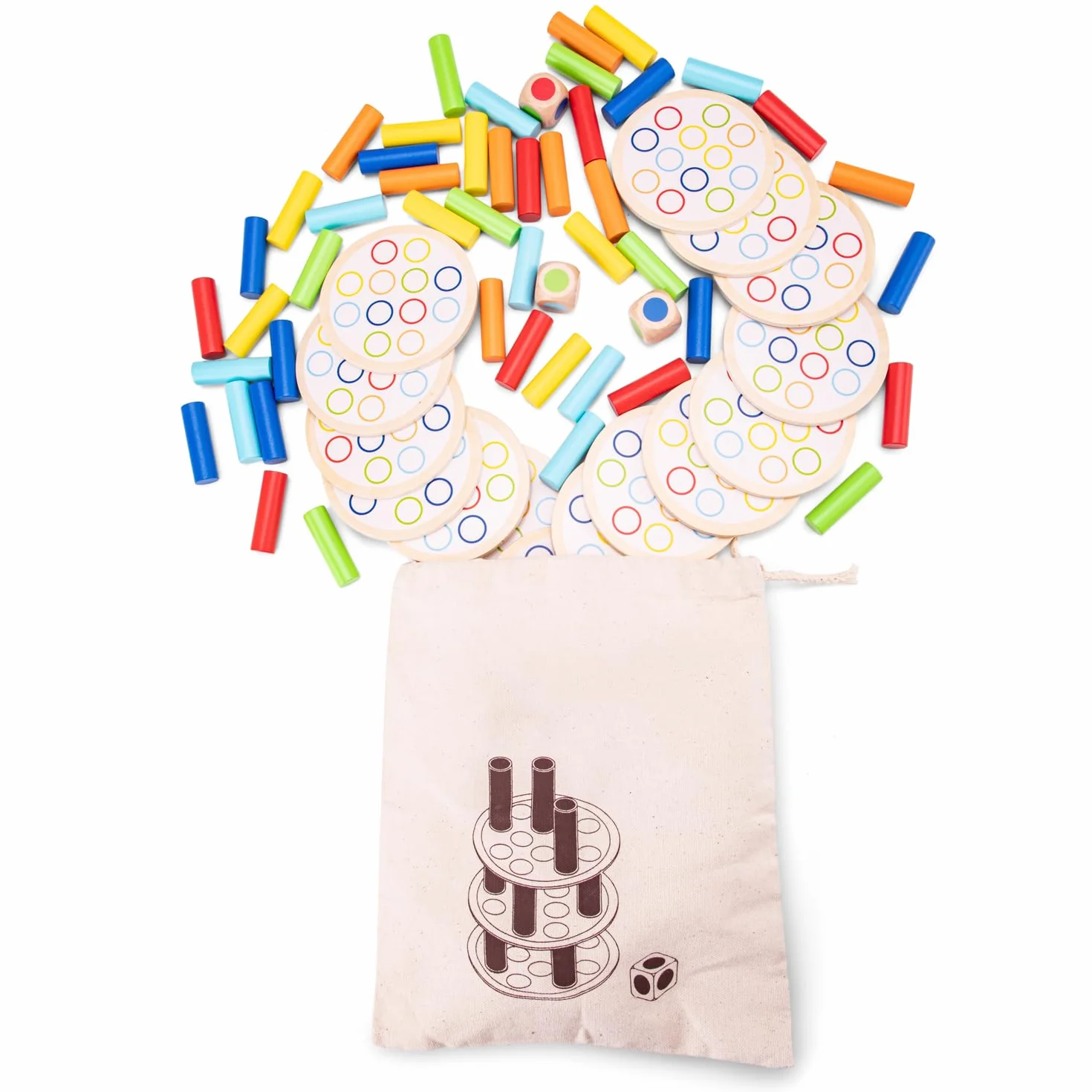 Woet® Jeu Tour d’Équilibre Jouet en Bois Empilage Éducatif 3 Ans