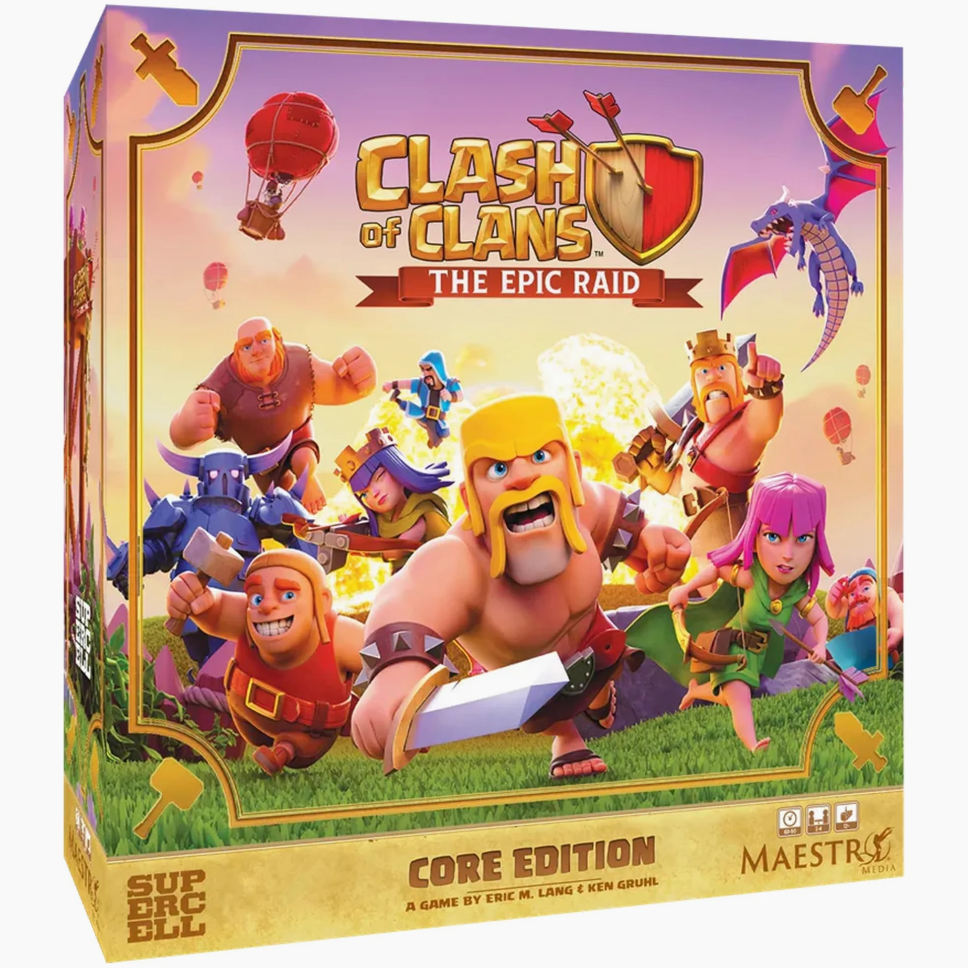 Maestro Media Ventures | Clash of Clans The Epic Raid | Jeu De Plateau Stratégique, Jeu Autonome Core Edition, Construction De Village, Raids, Dés Et Batailles Compétitives | 2-4 Joueurs | 45-90 Min