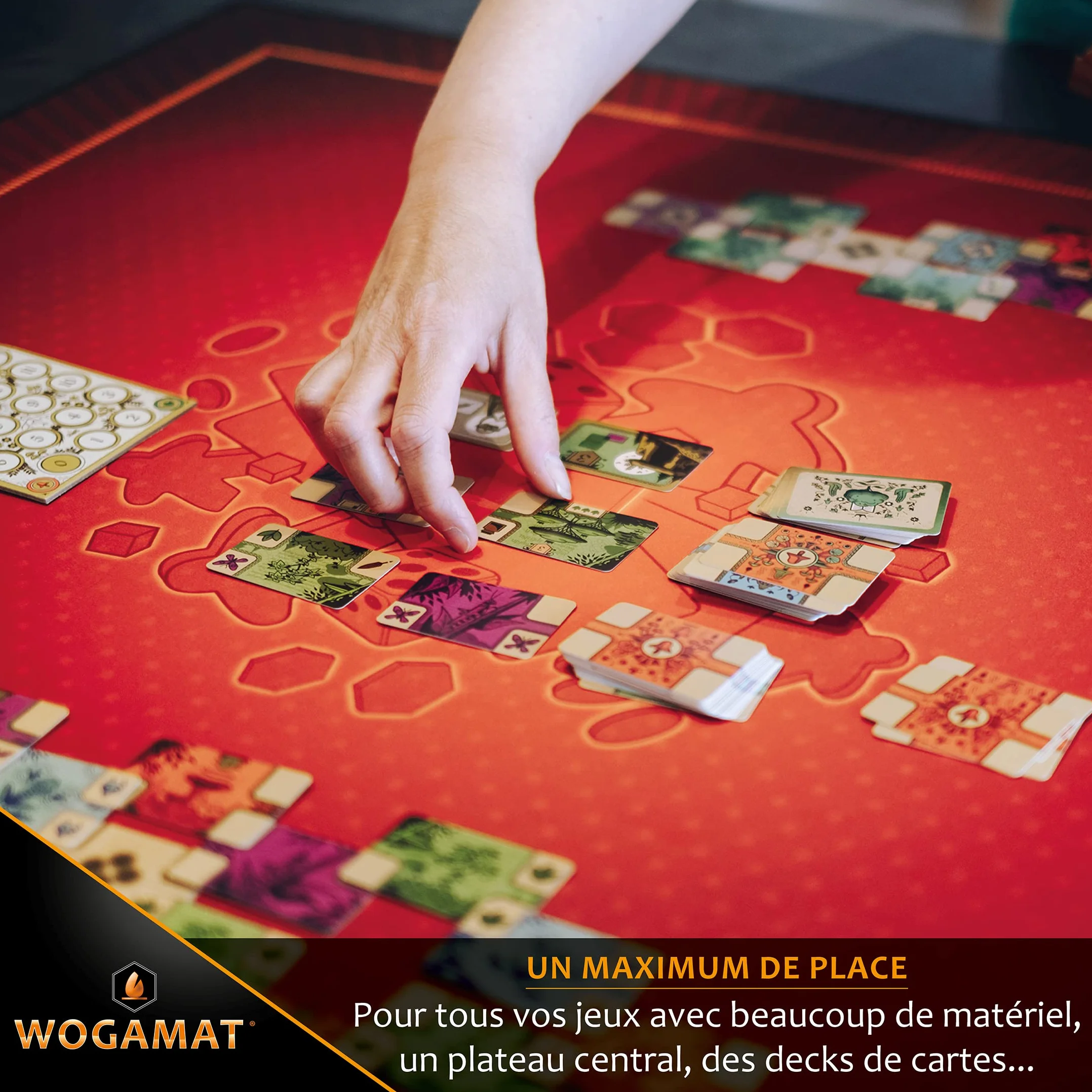 WOGAMAT Grand Tapis de Jeu Néoprène XL Rouge 92 x 92 cm Antidérapant Silencieux