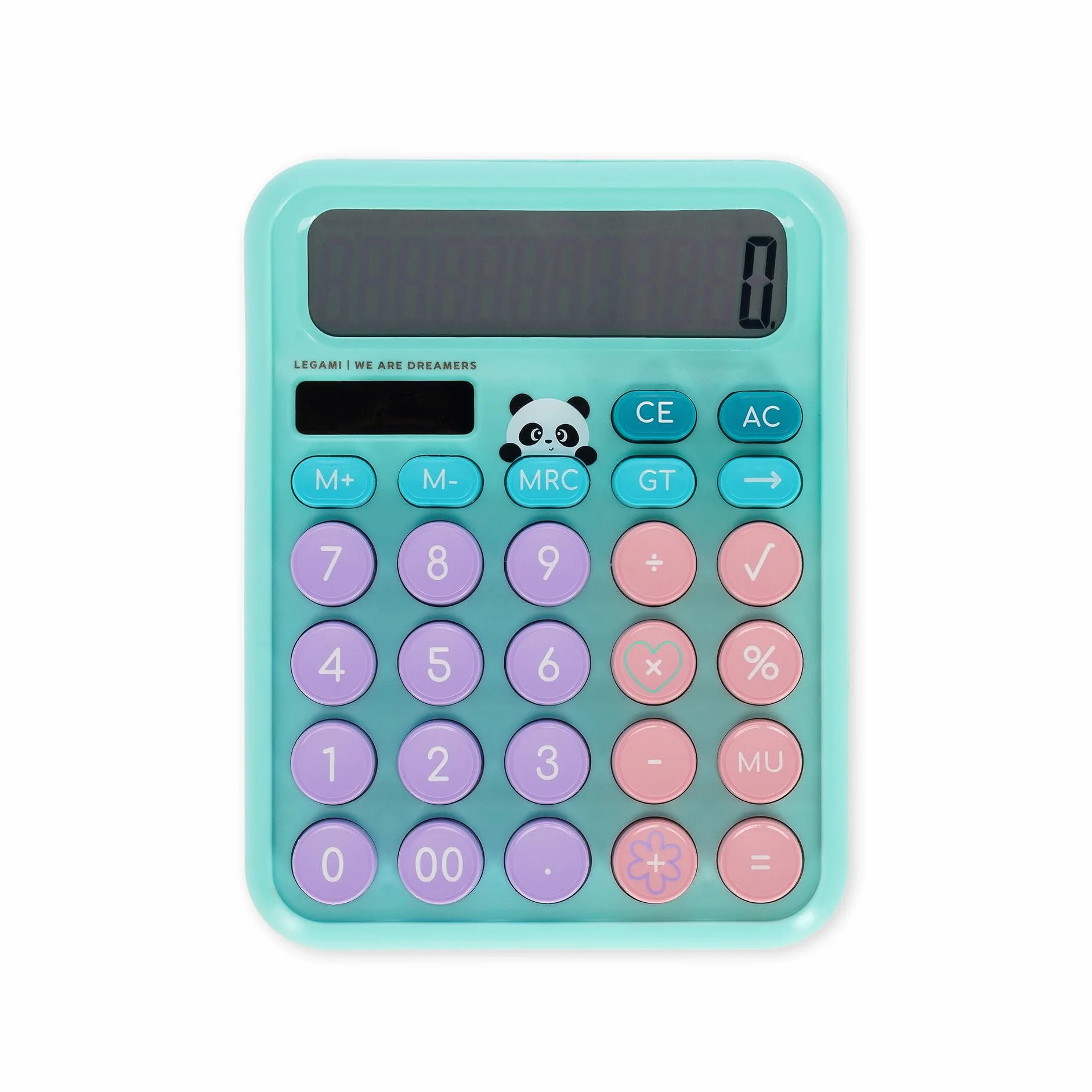 Legami Calculatrice de Table Calcoolator Panda Solaire Double Alimentation 15,8 x 12 x 2,8 cm