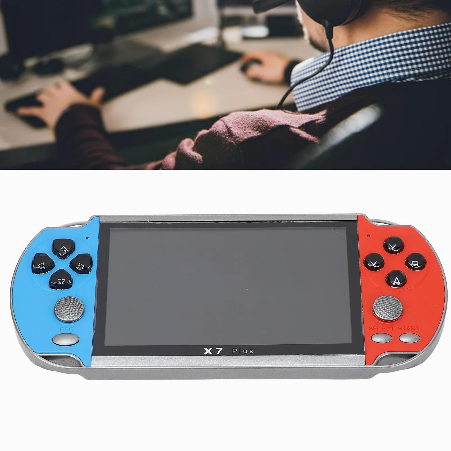 Console de Jeu Portable Dispositif de Jeu Portable Rechargeable avec écran de 5,1 Pouces 8 Go de Mémoire Interne Multi-Vintage pour Les Jeux sans Fin