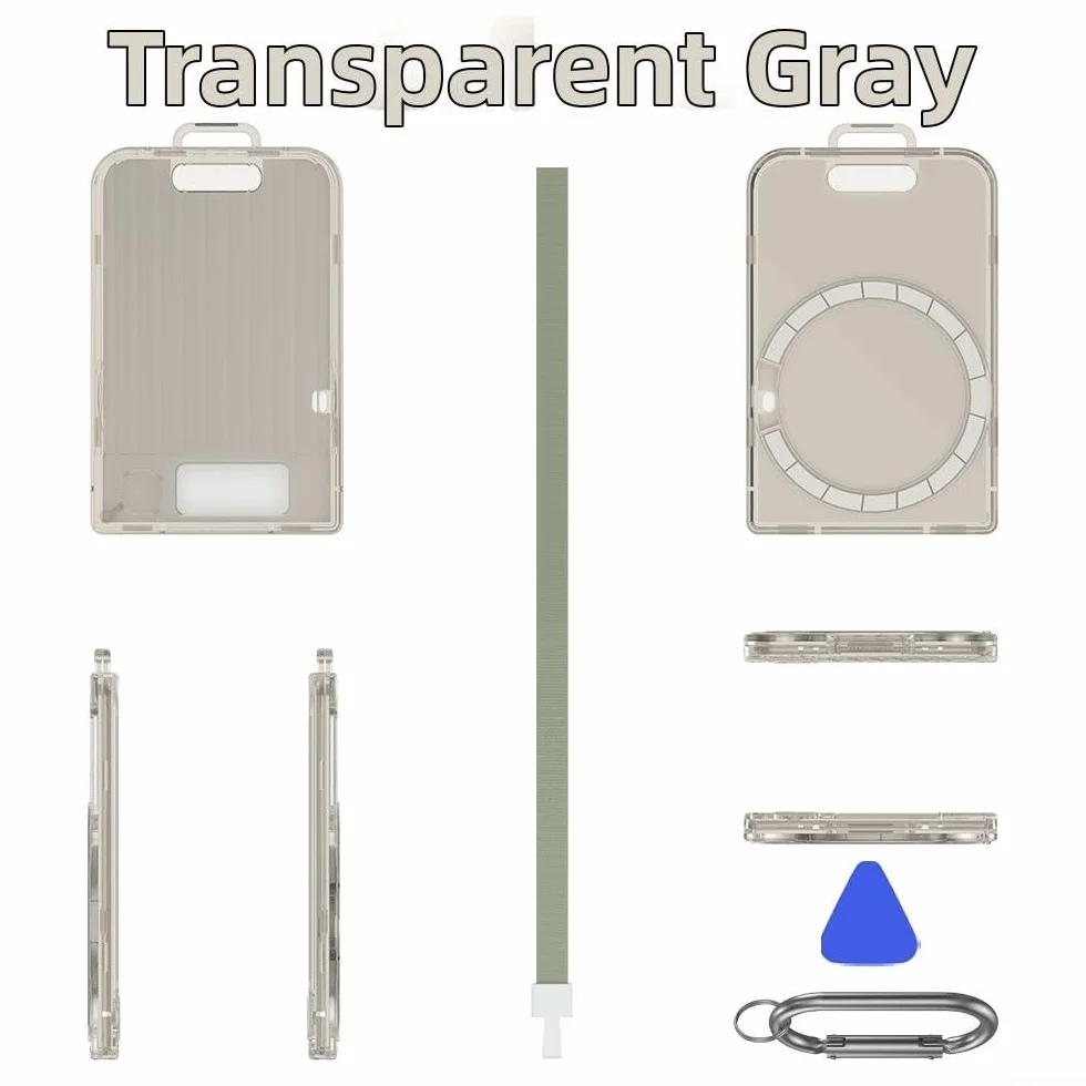 Étui de protection pour ordinateur portable Plaud Note/Plaud Note Pro AI, support magnétique, cordon de serrage, gris