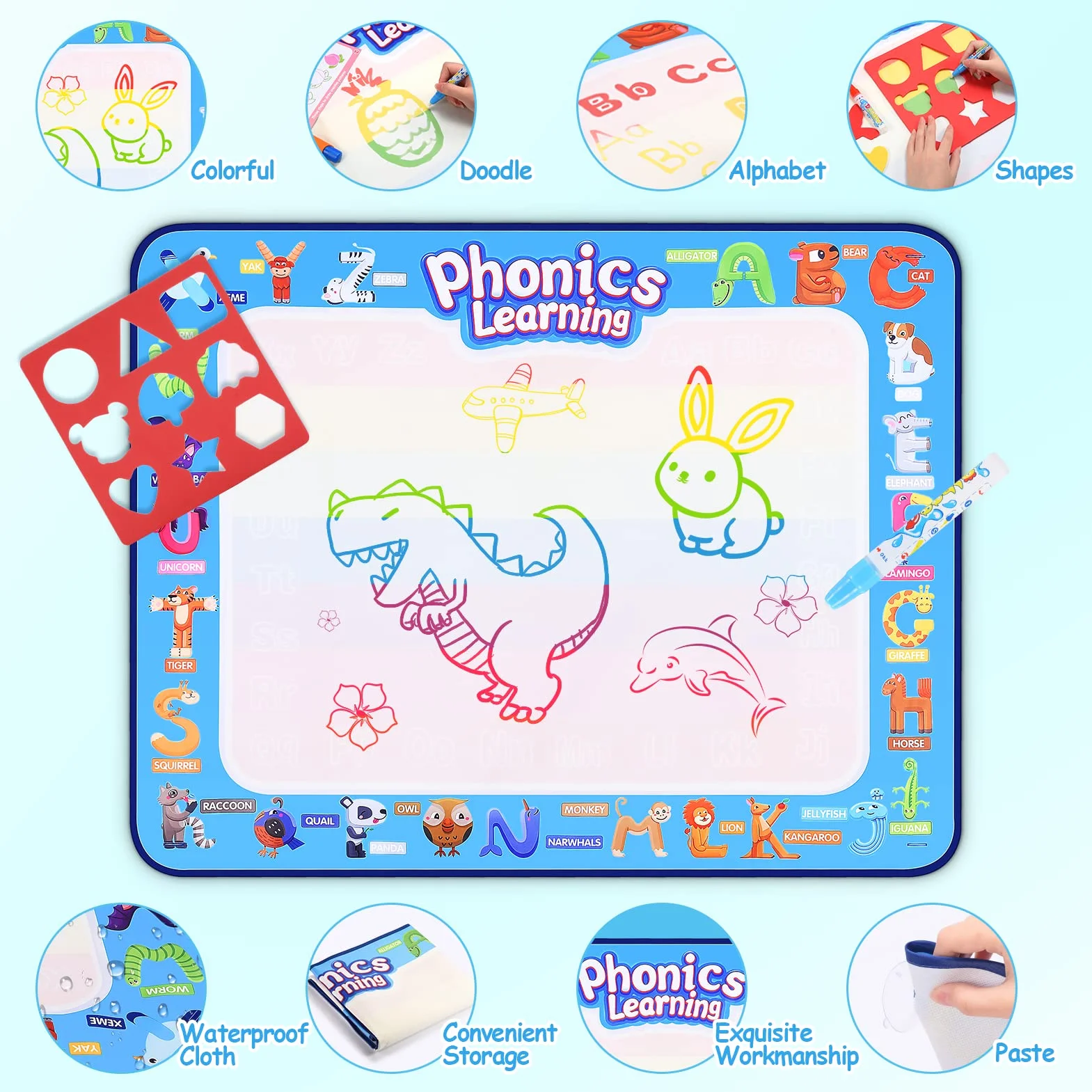 Tapis d'eau EUCOCO Jouet Enfant 1 2 3 Ans Cadeau Enfants Jeux Educatif