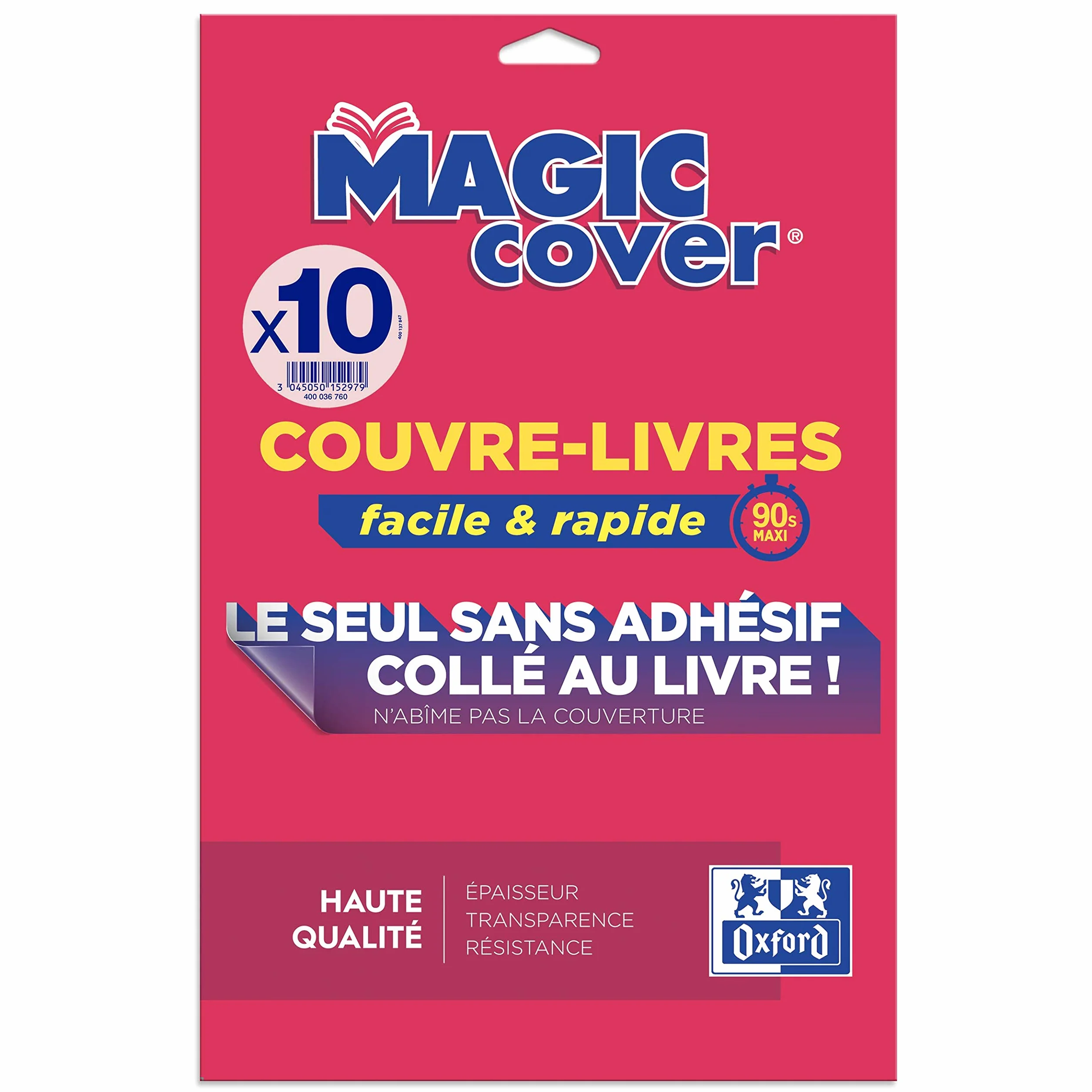 Oxford Magic Cover A4 PP 7.5/100e Lisse Incolore 10 Feuilles