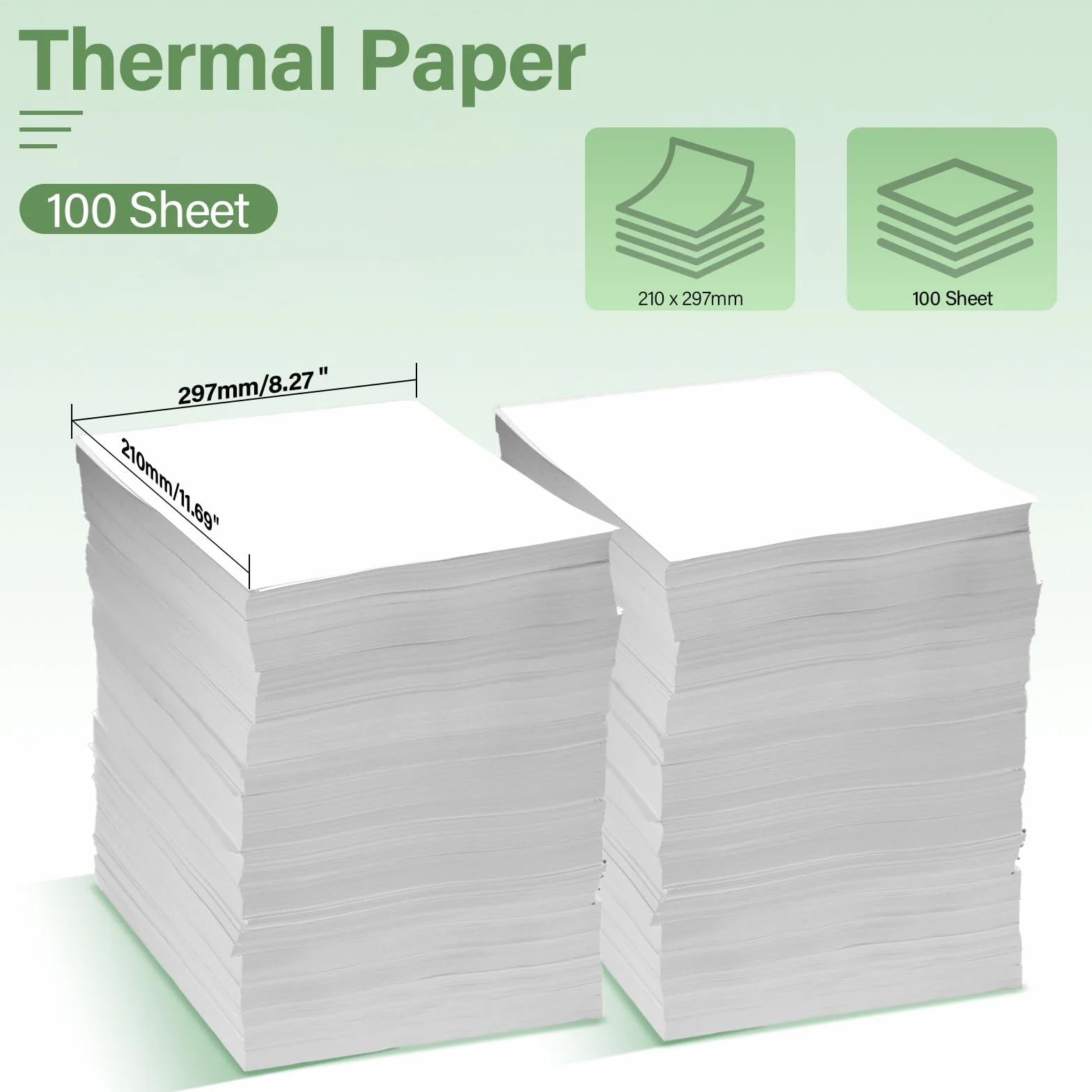 Papier Thermique A4 100 Feuilles Sans BPA Séchage Rapide Compatible Imprimantes Thermiques