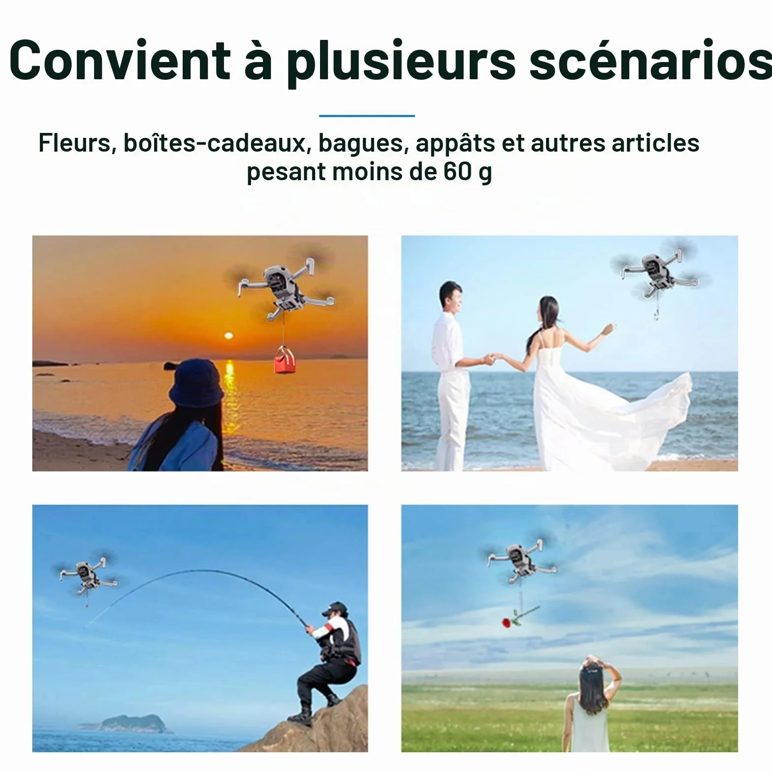 Système Airdrop Universel pour DJI Mini 4K / Mini 4 Pro / 3 Pro - Lanceur Drone